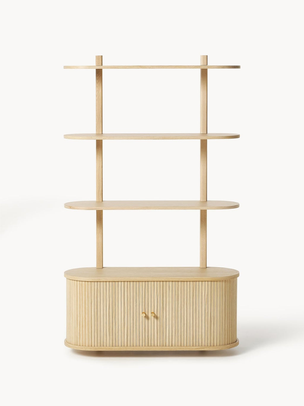 Calary Wall Shelf with Fluted Front — Sand