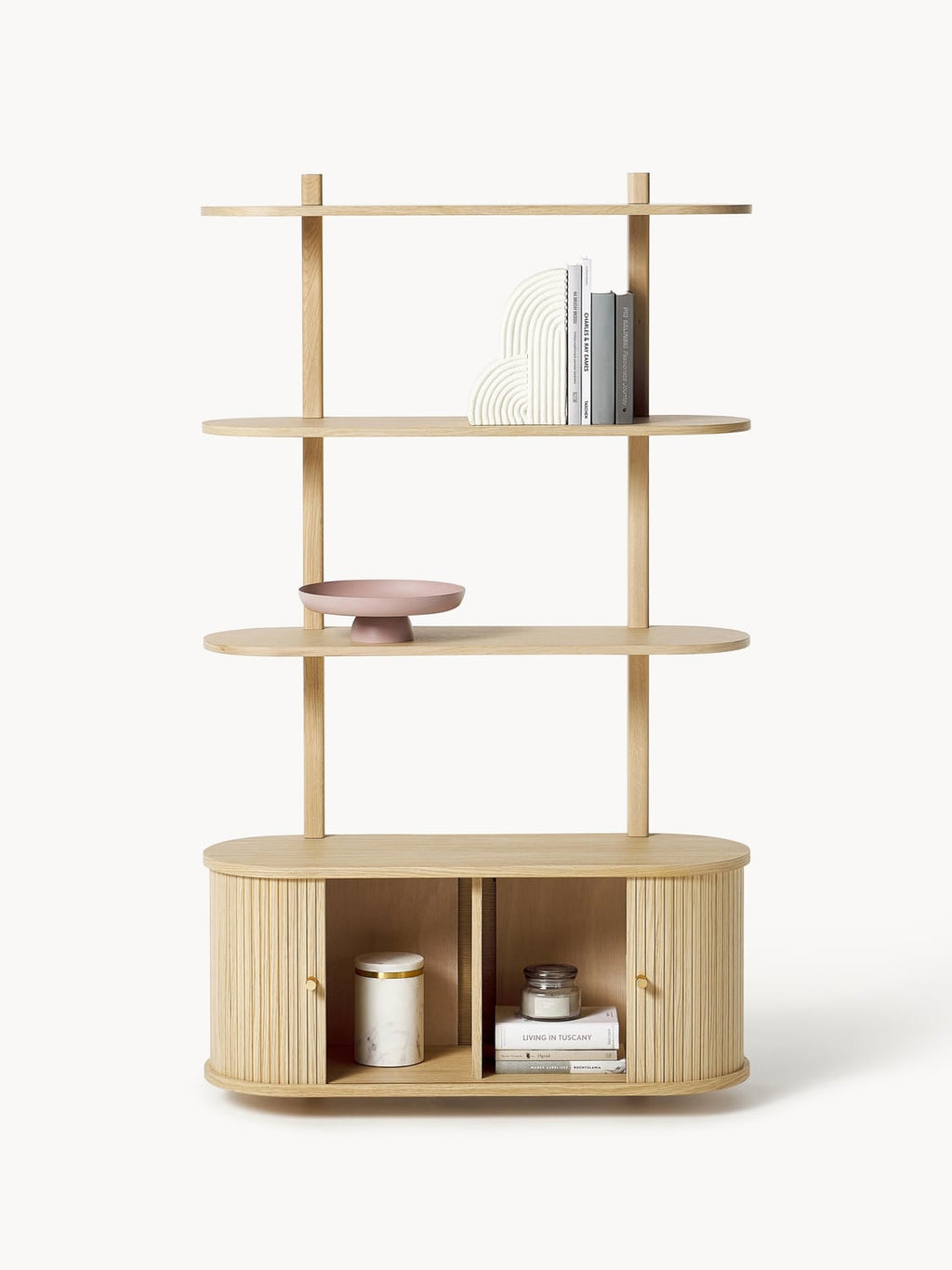 Calary Wall Shelf with Fluted Front — Sand