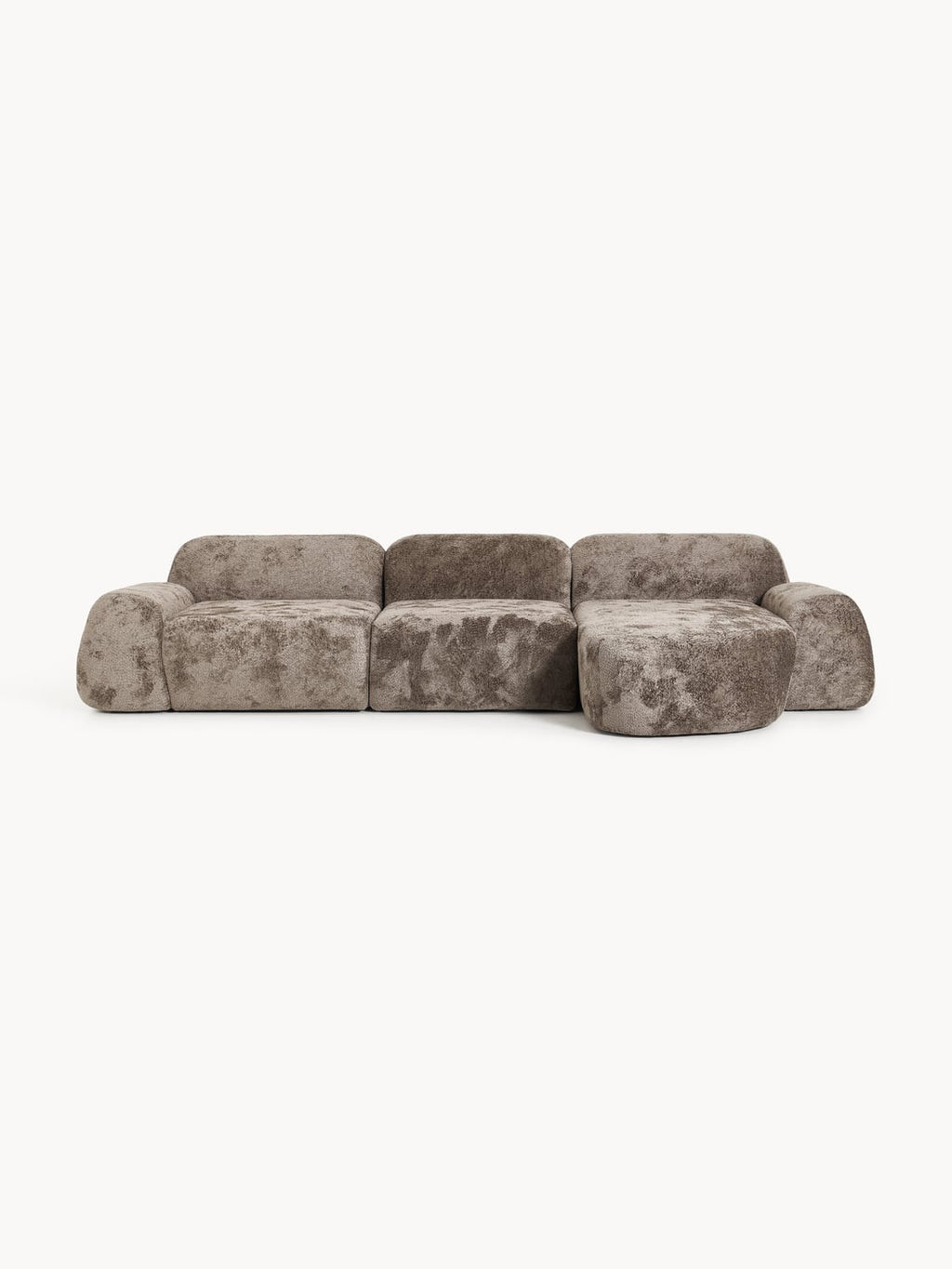 Wolke Modular Teddy Bouclé Corner Sofa (4-seater) — Mushroom