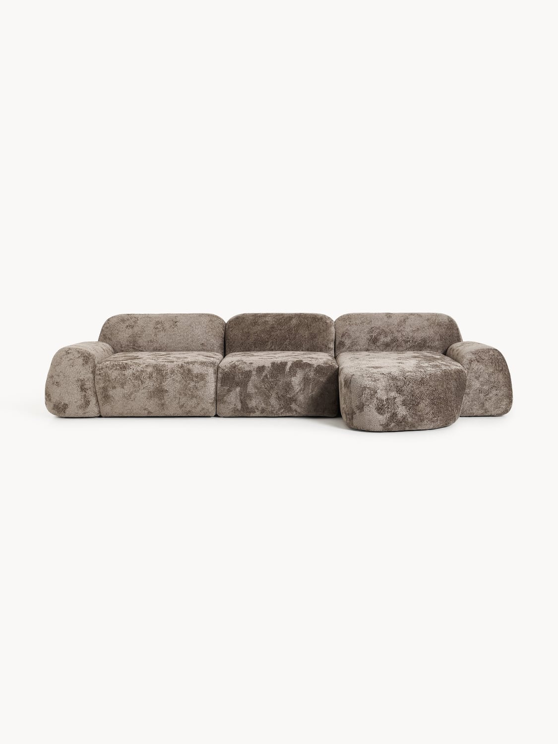 Wolke Modular Teddy Bouclé Corner Sofa (4-seater) — Mushroom