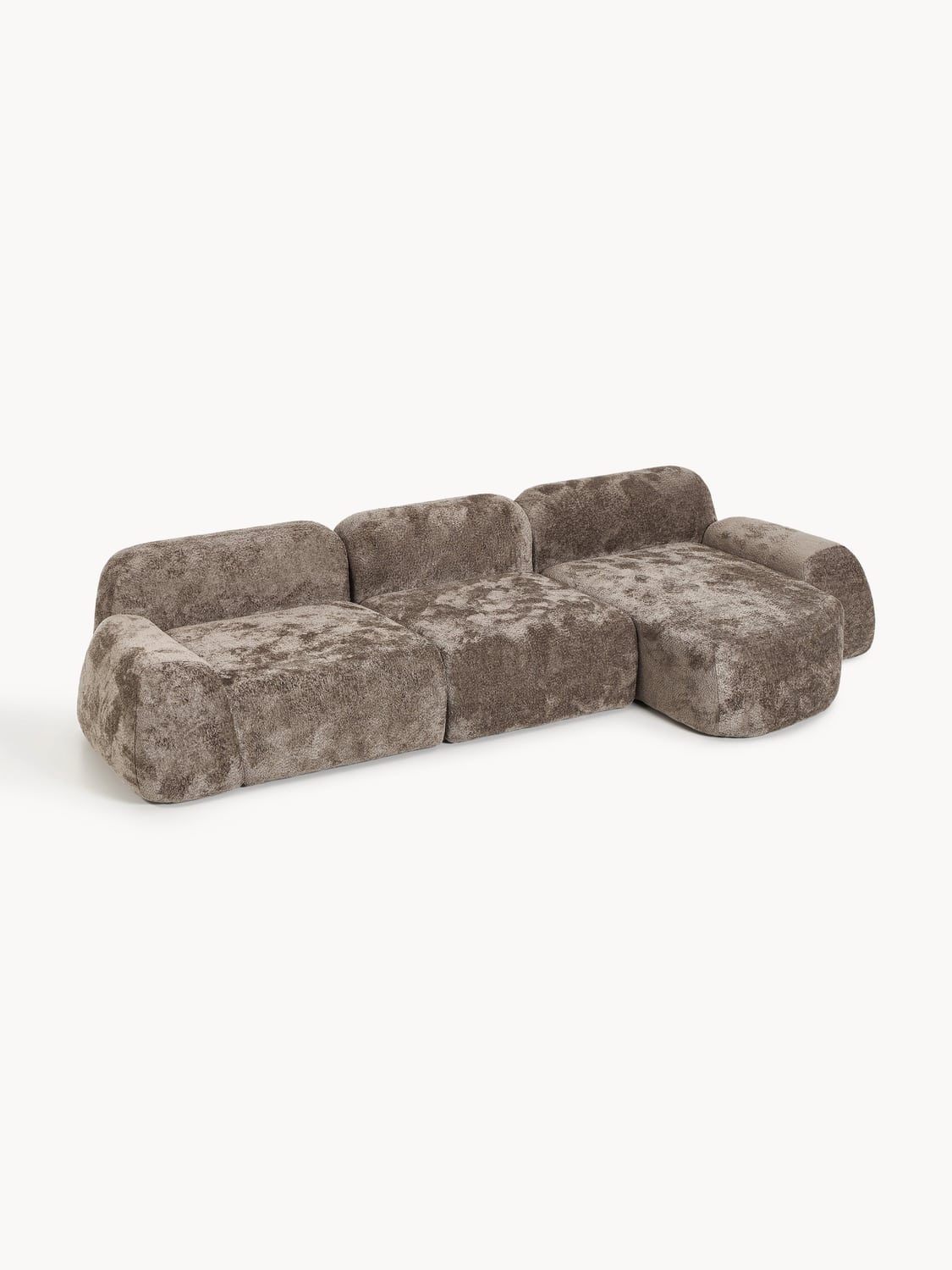 Wolke Modular Teddy Bouclé Corner Sofa (4-seater) — Mushroom