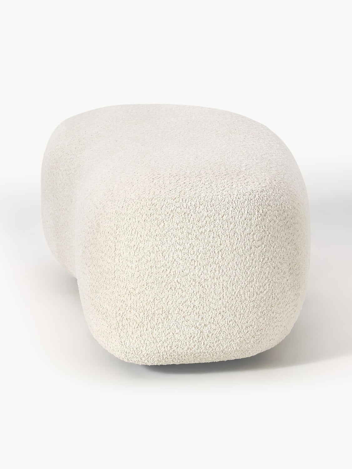 Alba XL-Ottoman in Teddy Bouclé — Light Grey