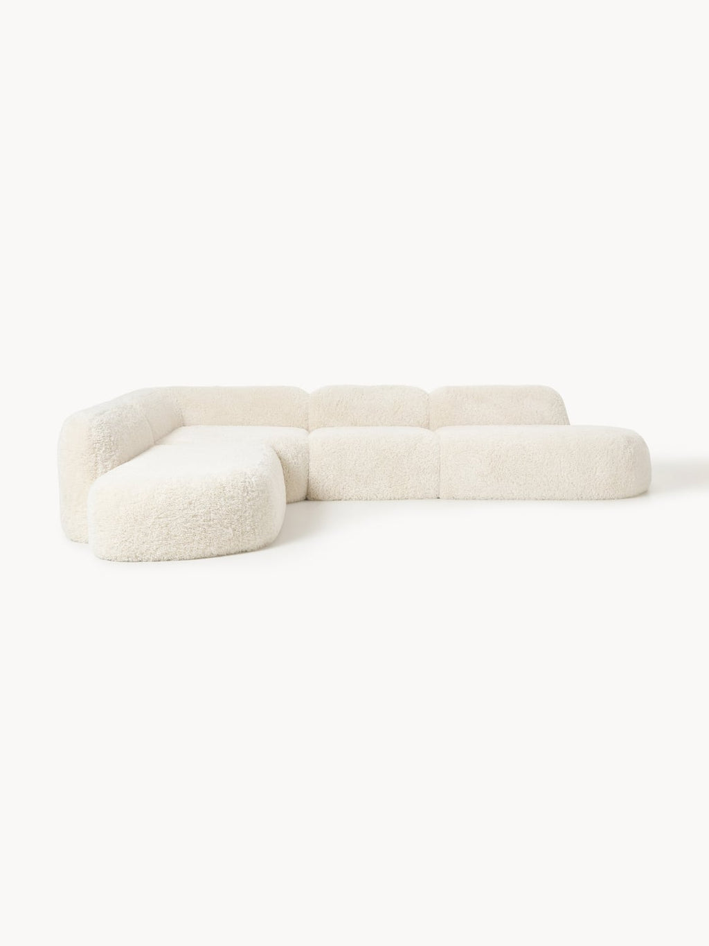 Wolke XL Modular Teddy-Corner Sofa with Chaise Longue — Ivory