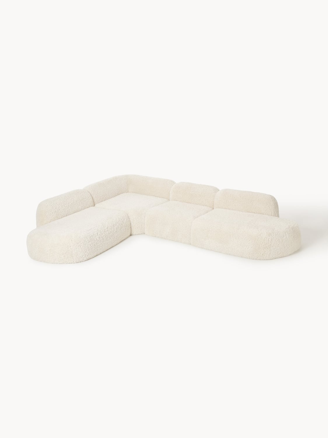 Wolke XL Modular Teddy-Corner Sofa with Chaise Longue — Ivory