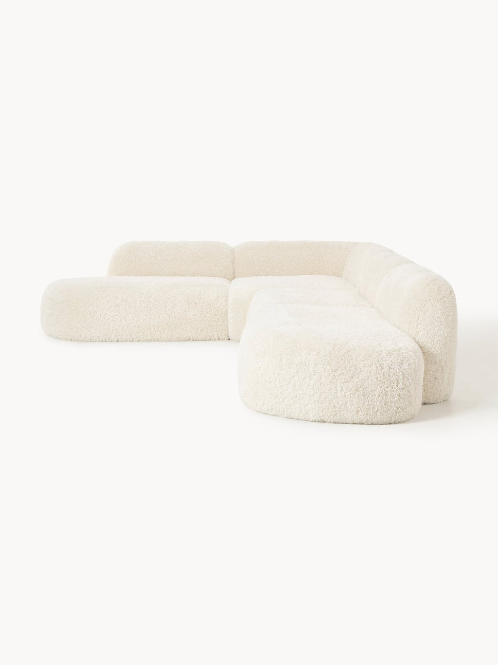 Wolke XL Modular Teddy-Corner Sofa with Chaise Longue — Ivory