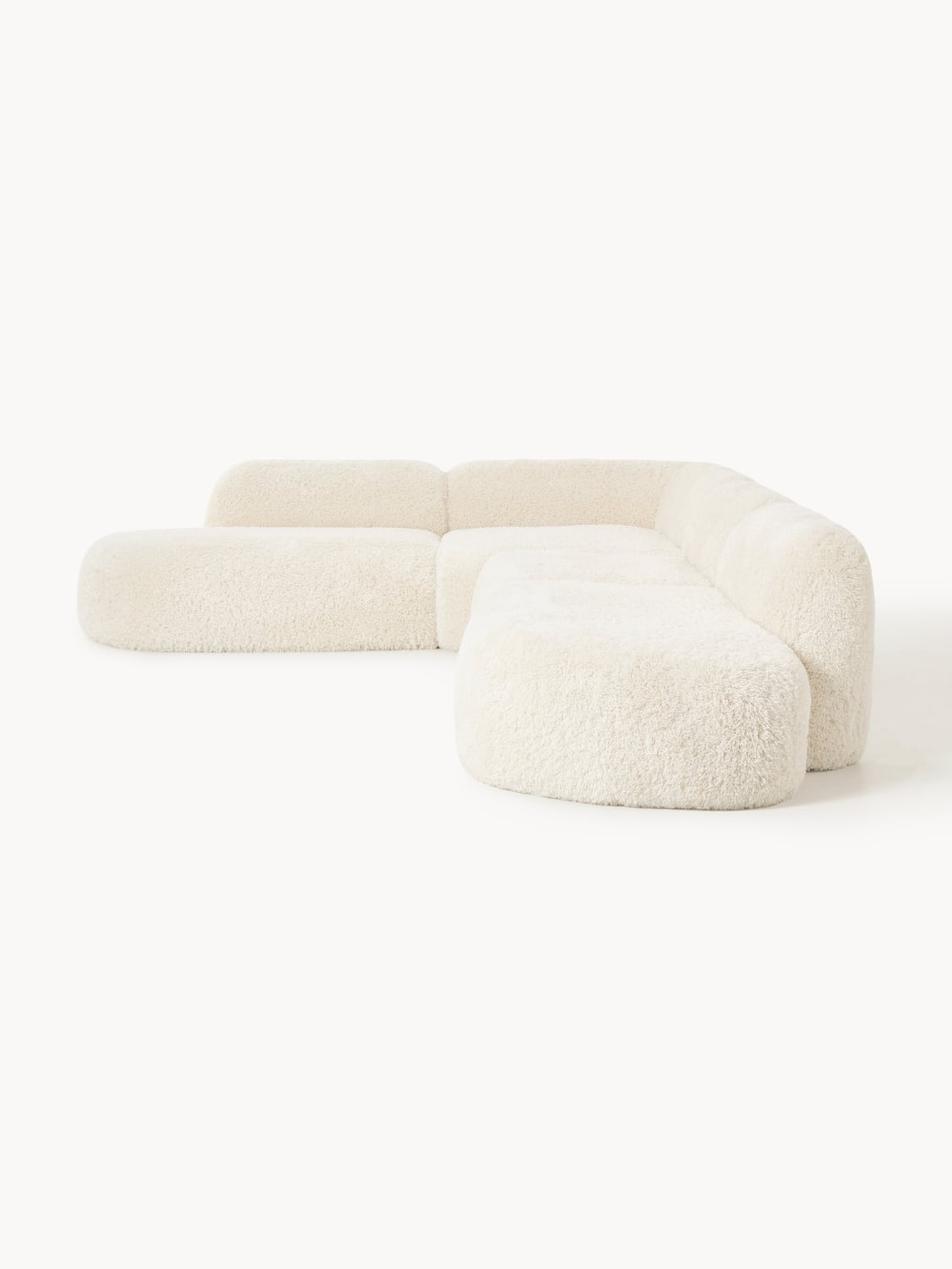 Wolke XL Modular Teddy-Corner Sofa with Chaise Longue — Ivory