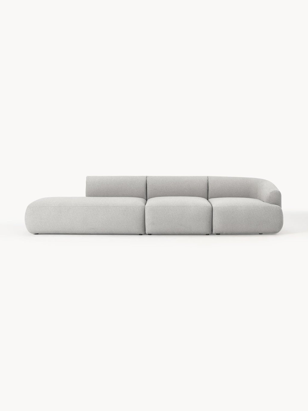 Sofia Modular Bouclé-Chaise (2-seater) — Light Grey
