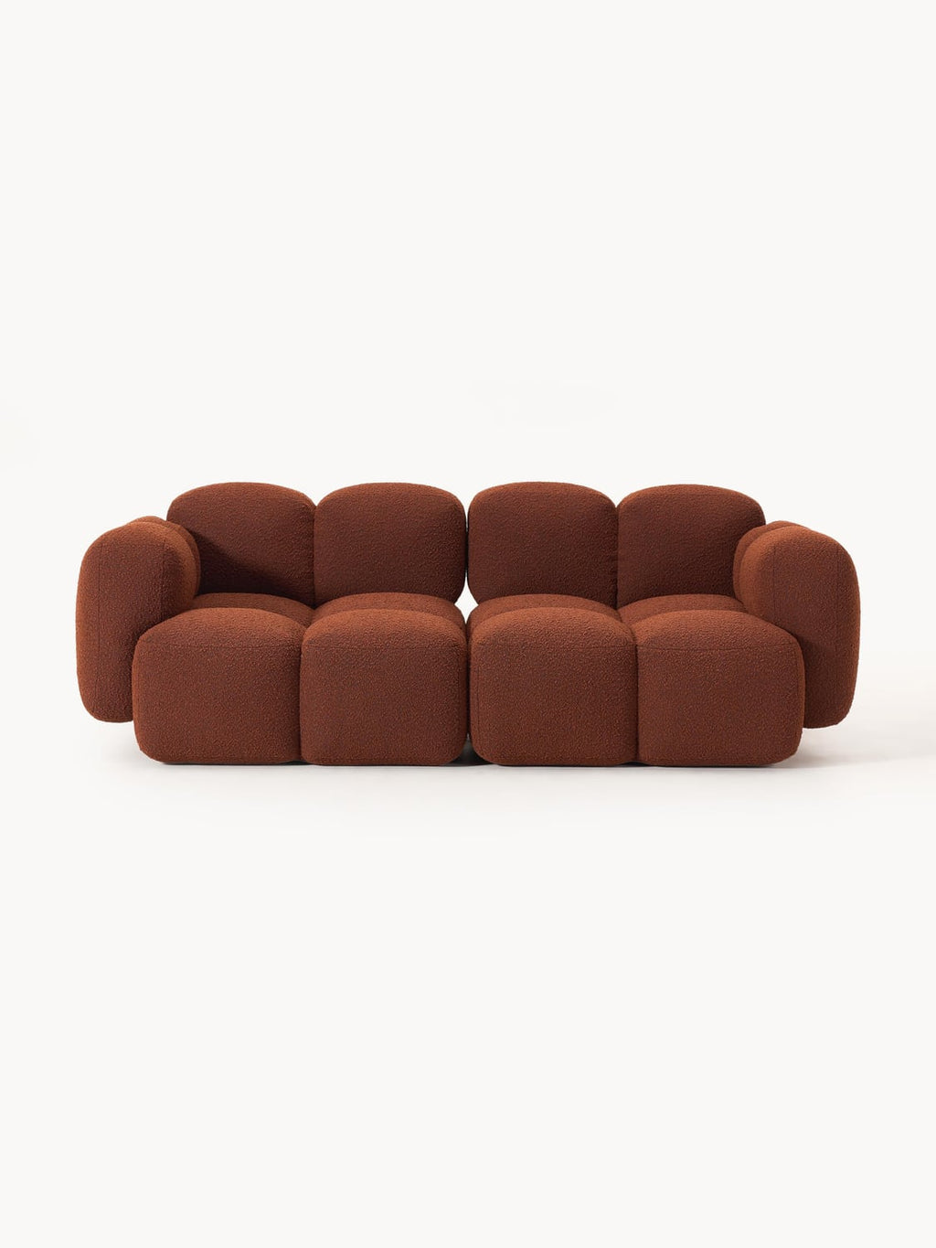 Tayla Modular Sofa (3-seater) in Bouclé — Burgundy