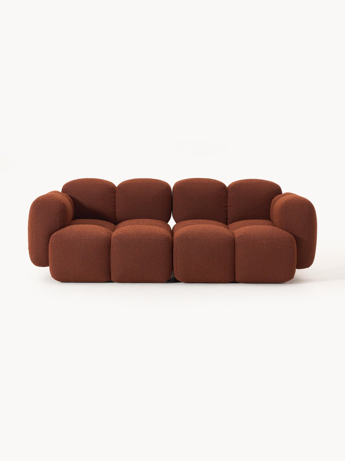 Tayla Modular Sofa (3-seater) in Bouclé — Burgundy
