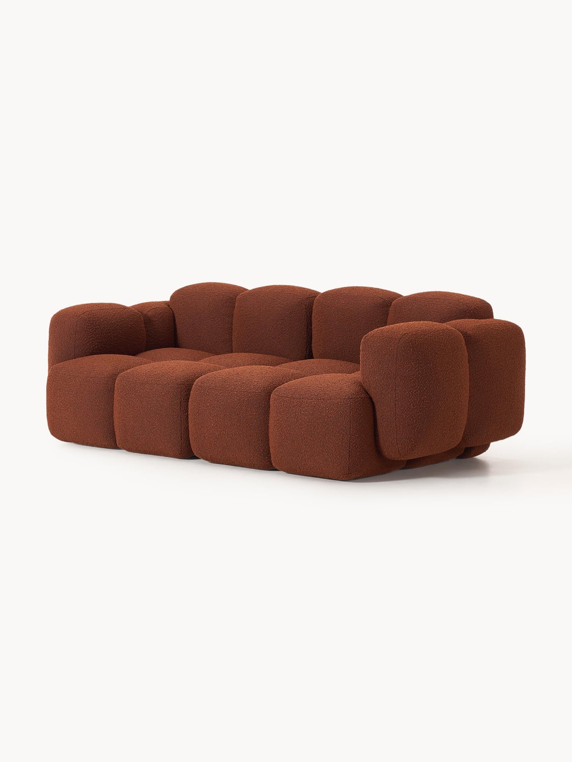 Tayla Modular Sofa (3-seater) in Bouclé — Burgundy