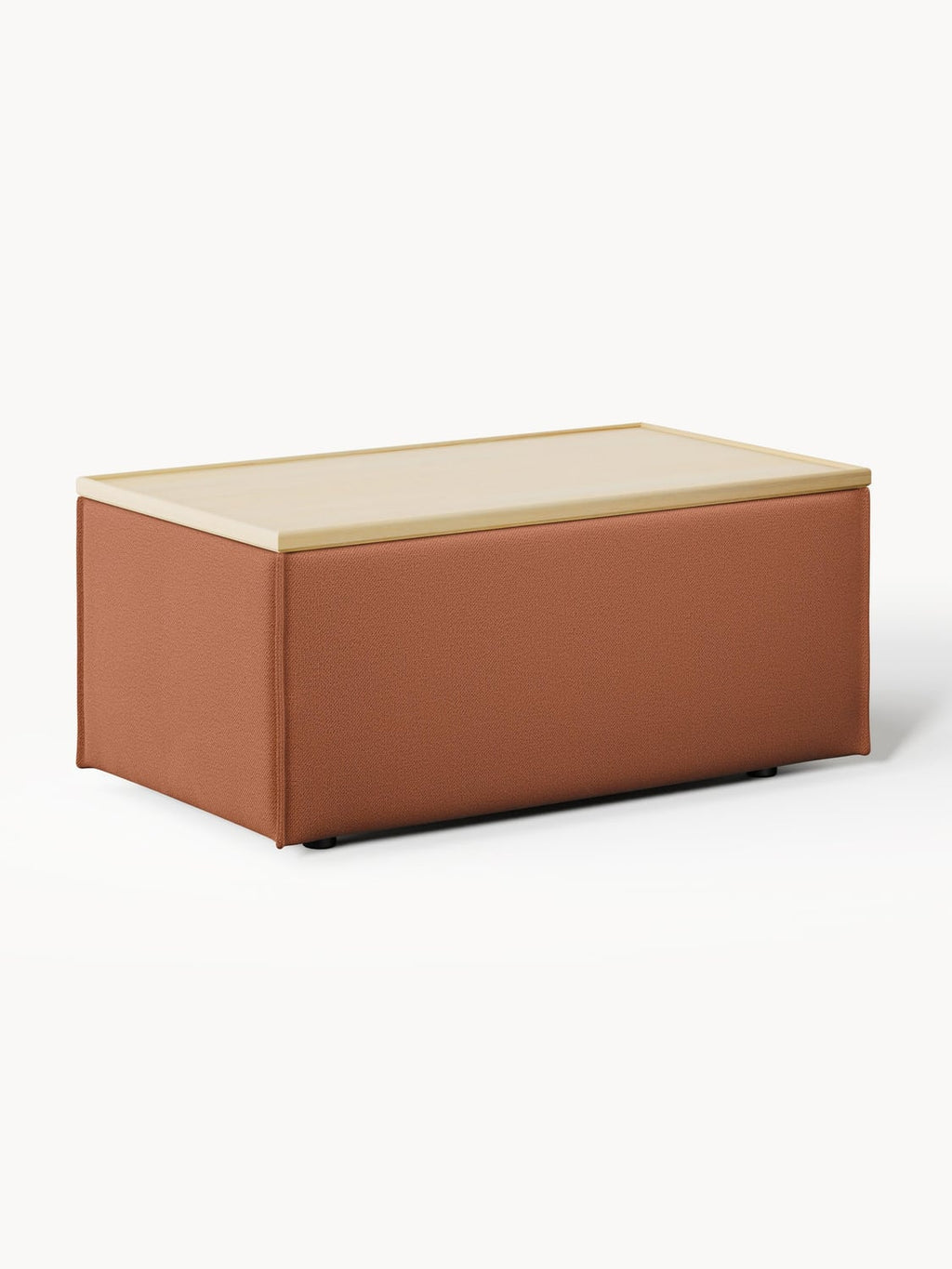 Lennon Sofa Ottoman with Storage — Terracotta