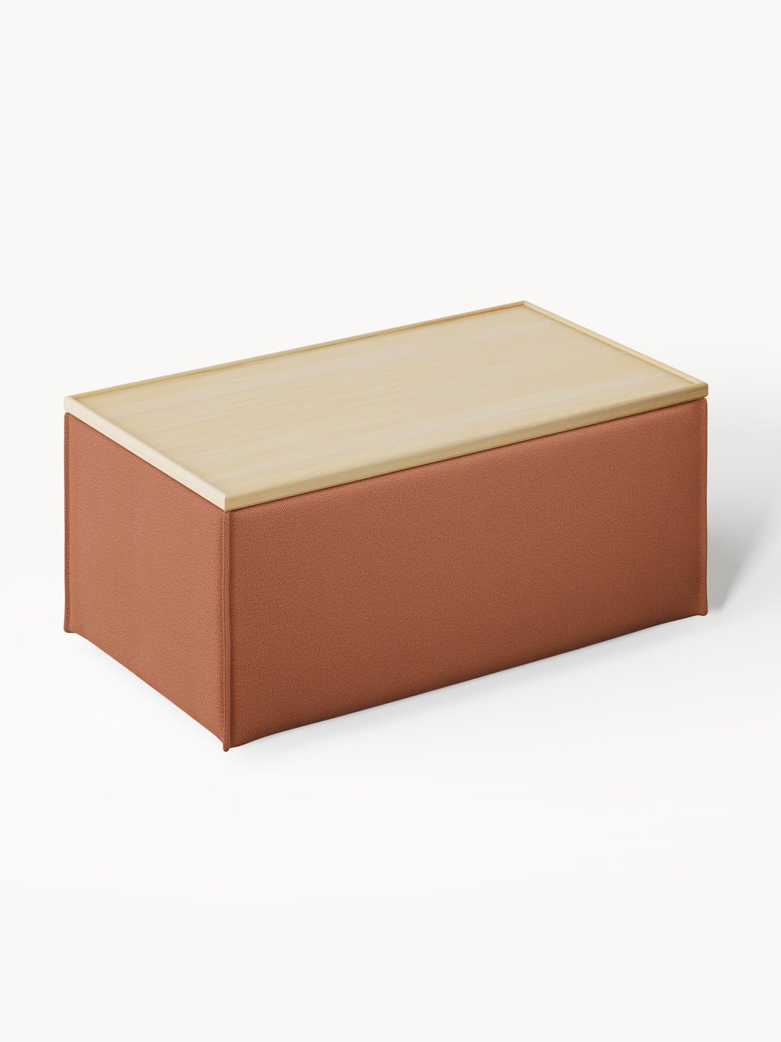 Lennon Sofa Ottoman with Storage — Terracotta