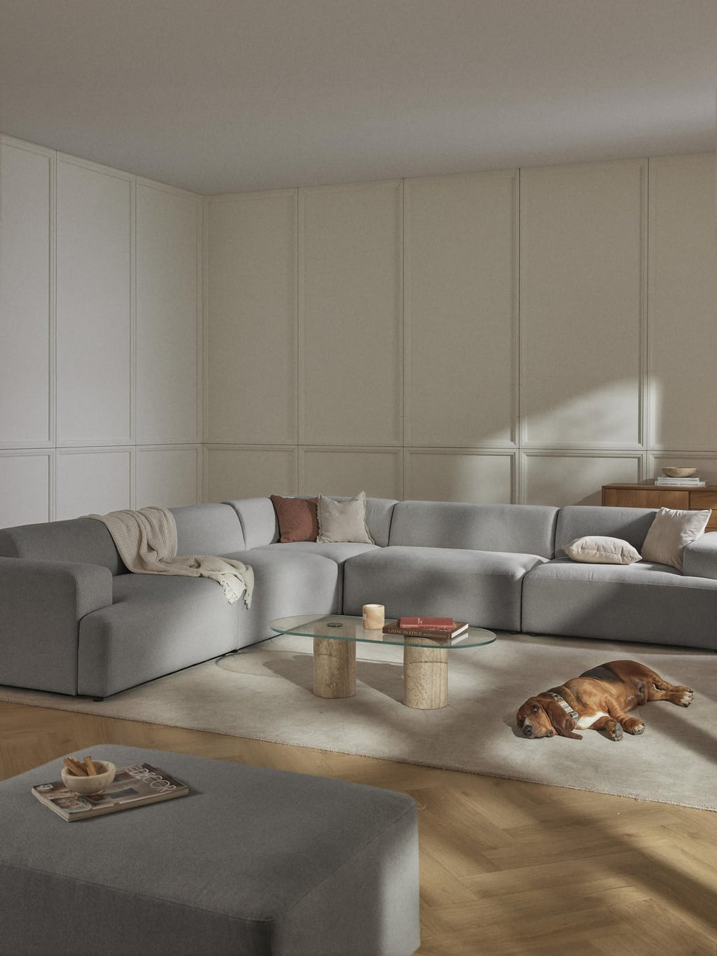 Melva Corner Sofa (4-seater) — Lavender