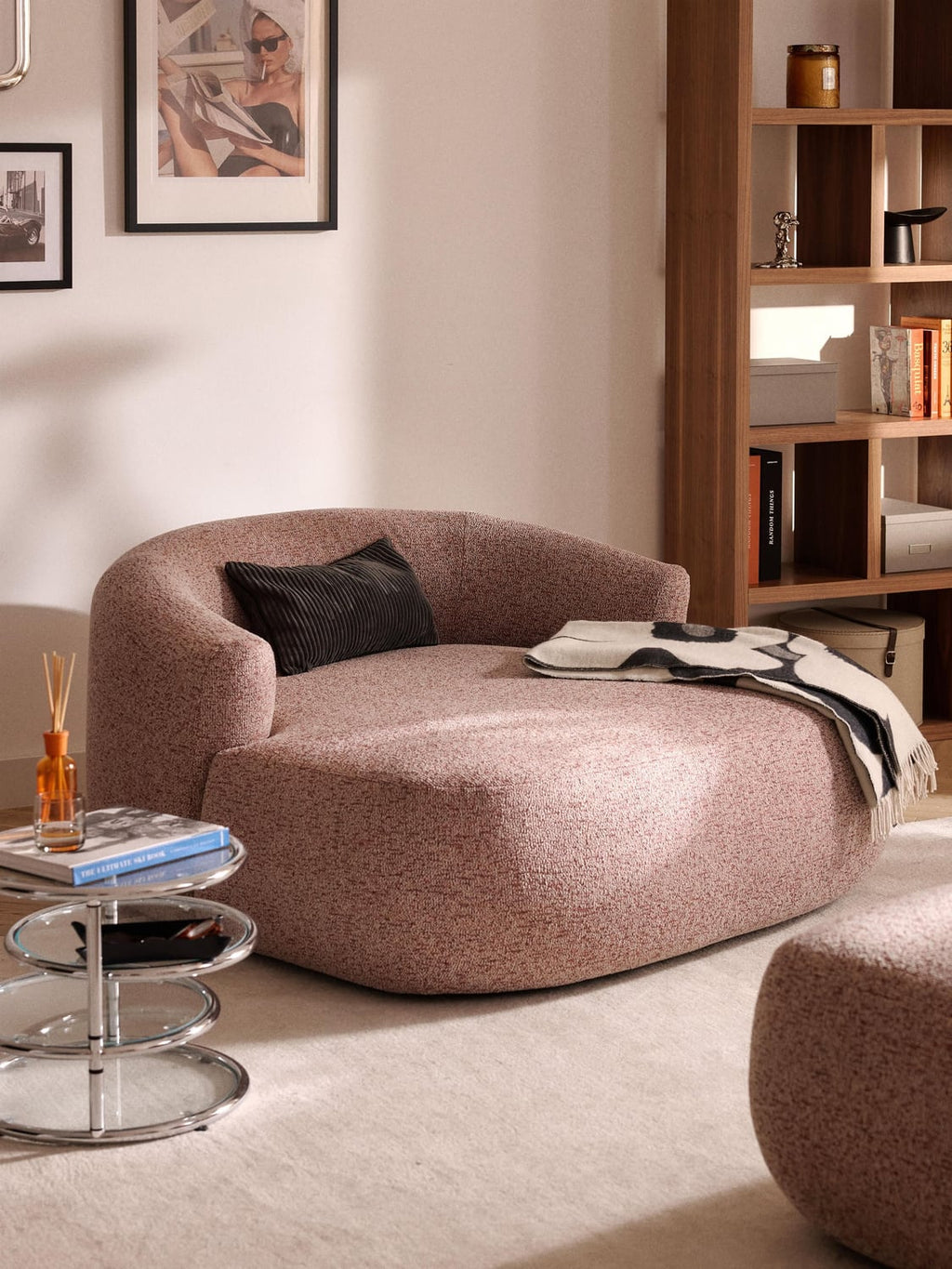 Sofia Bouclé-XL-Lounge Chair — Taupe
