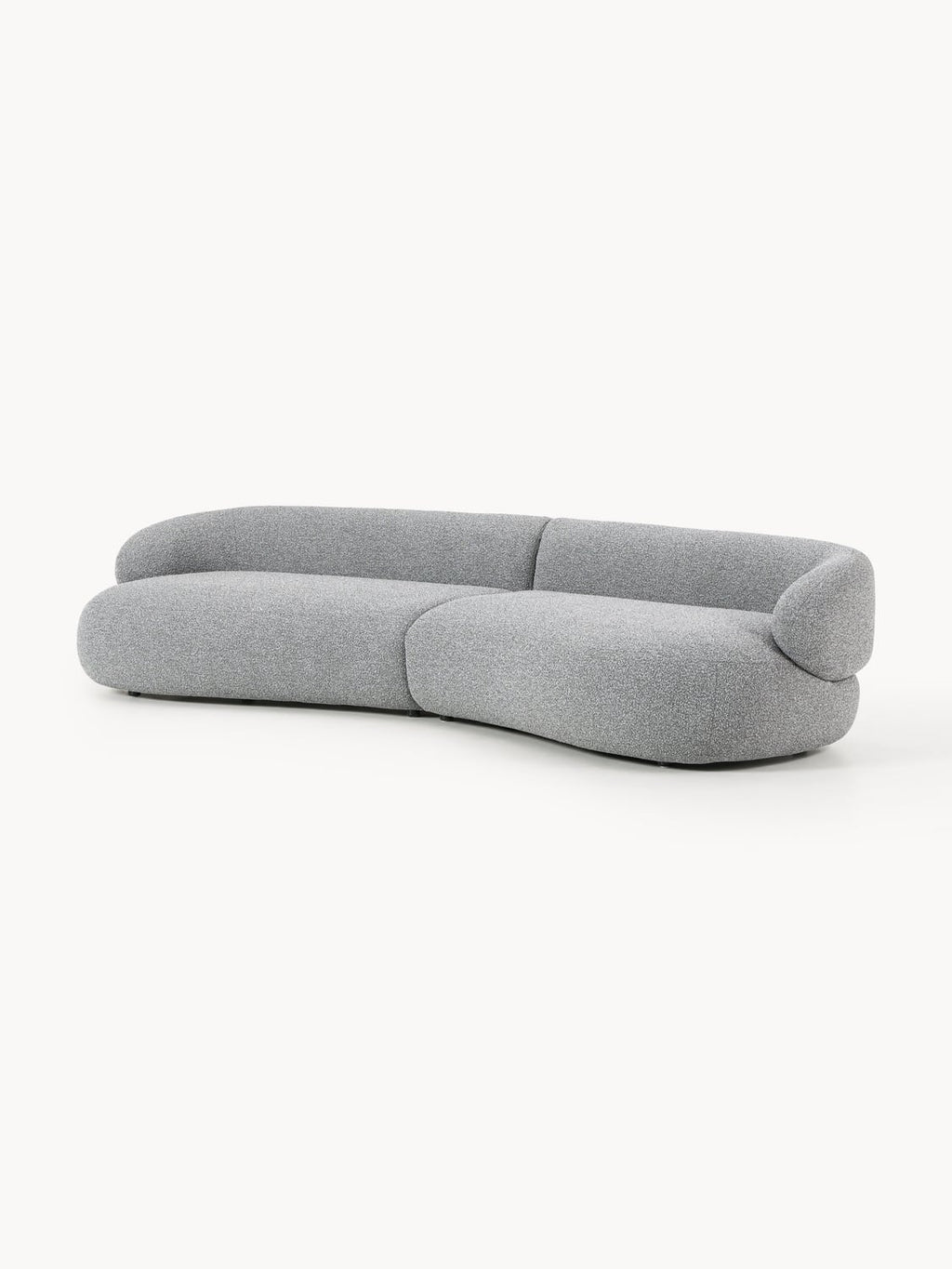 Alba Bouclé Sofa (4-seater) — Grey