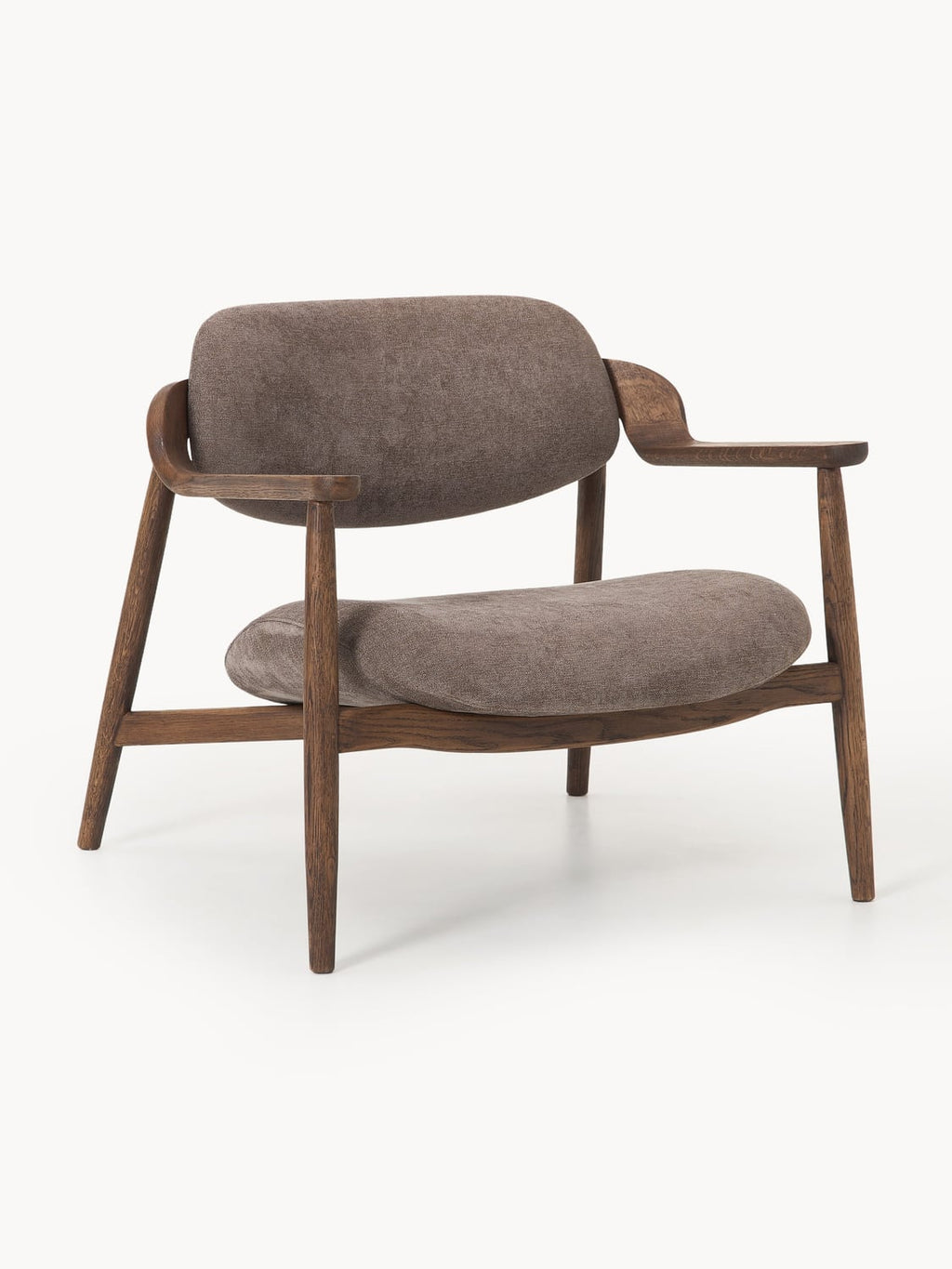 Rae Lounge Chair in Oak — Warm Grey