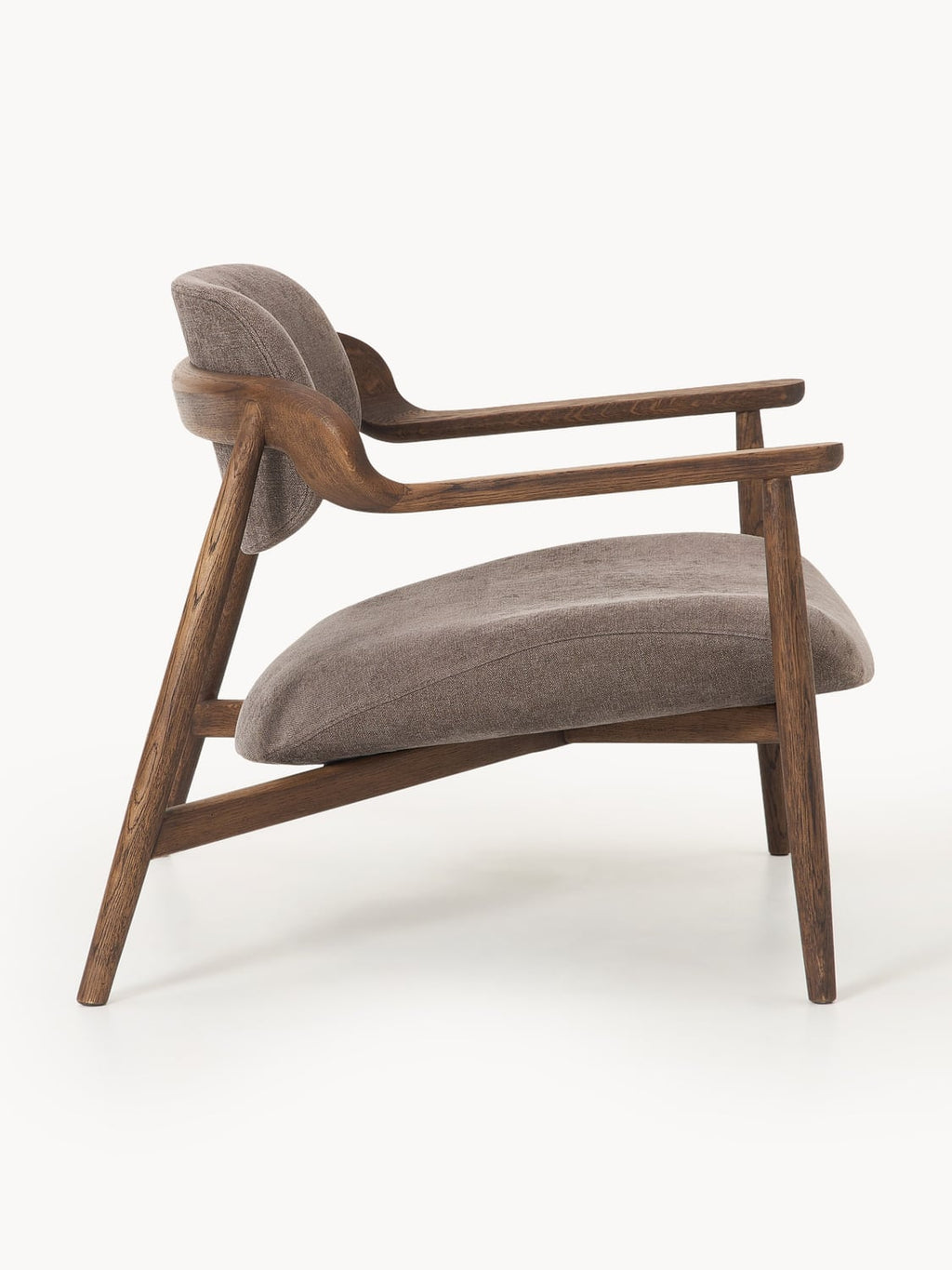 Rae Lounge Chair in Oak — Warm Grey