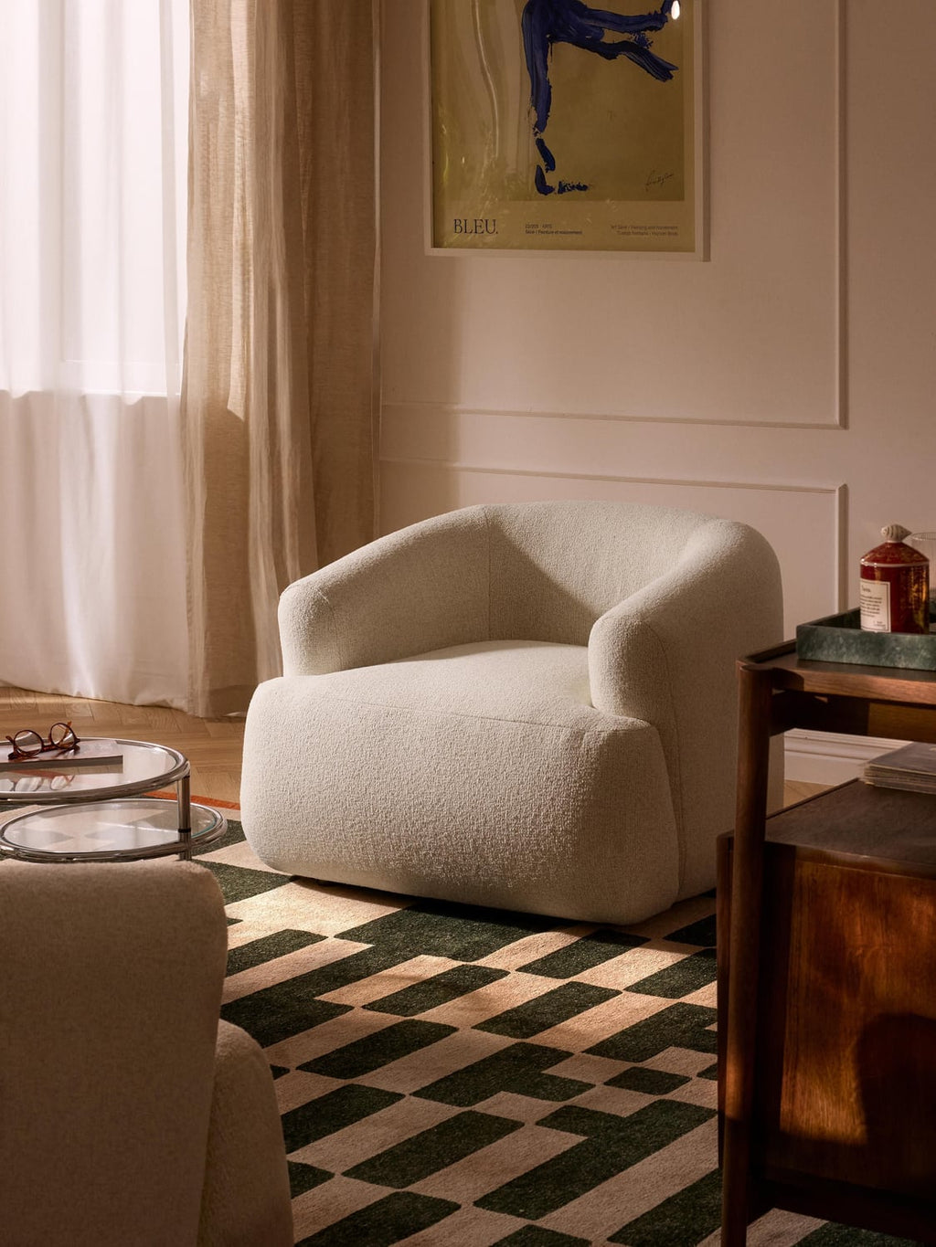 Sofia Bouclé Armchair — Light Grey