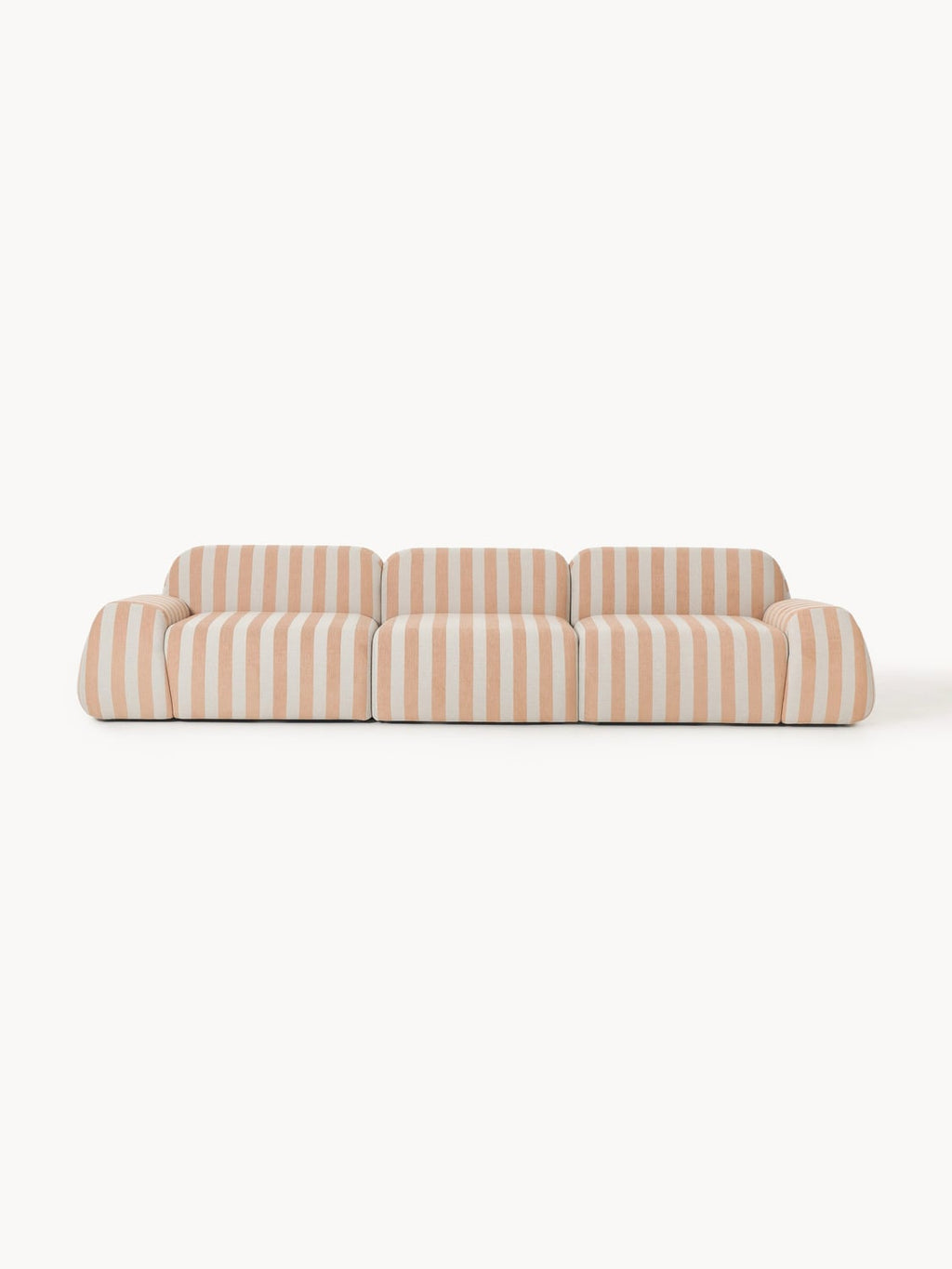 Wolke Modular Striped Sofa (4-seater) — Beige