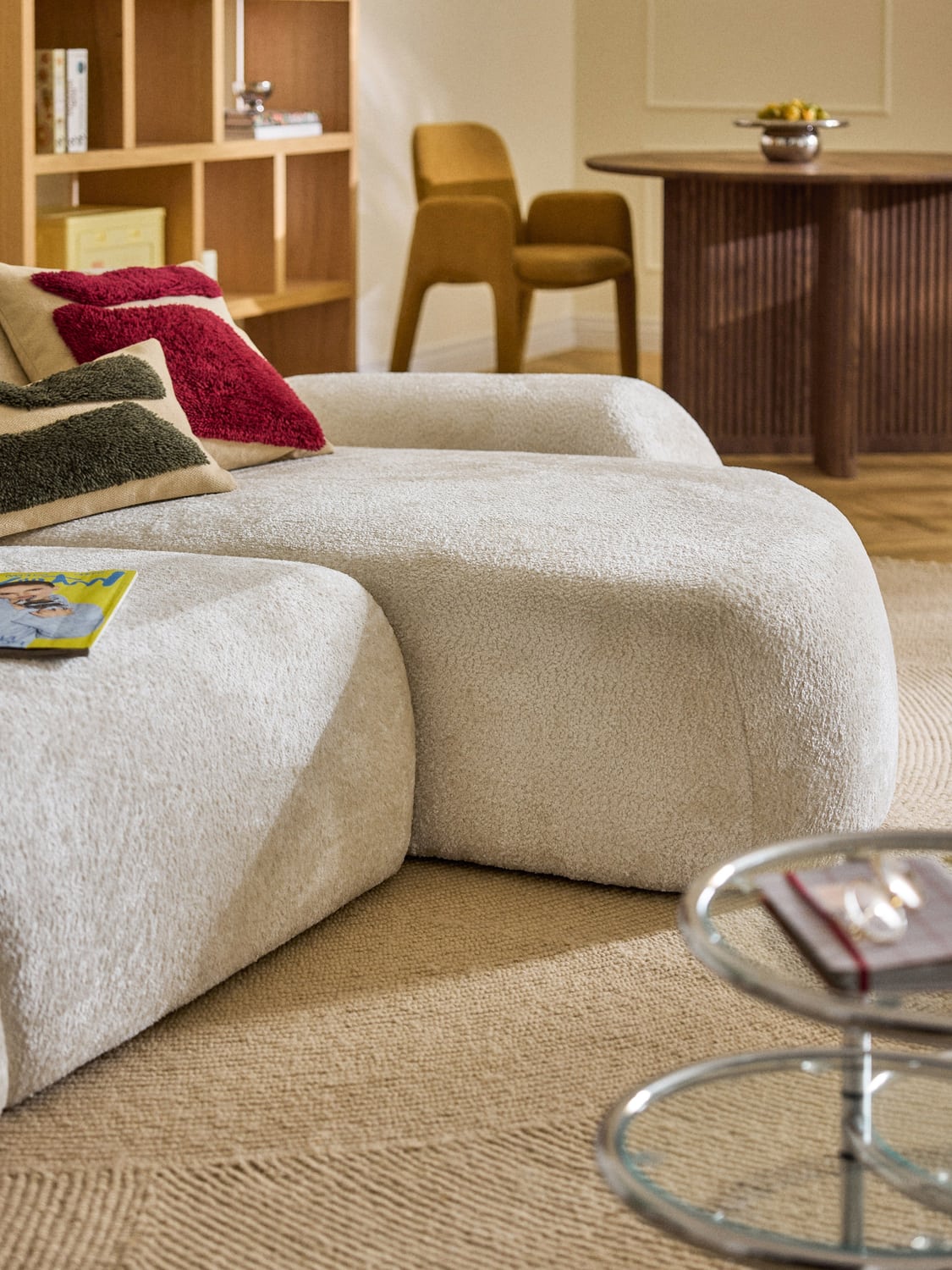 Wolke Teddy Bouclé-Chaise — Off-White