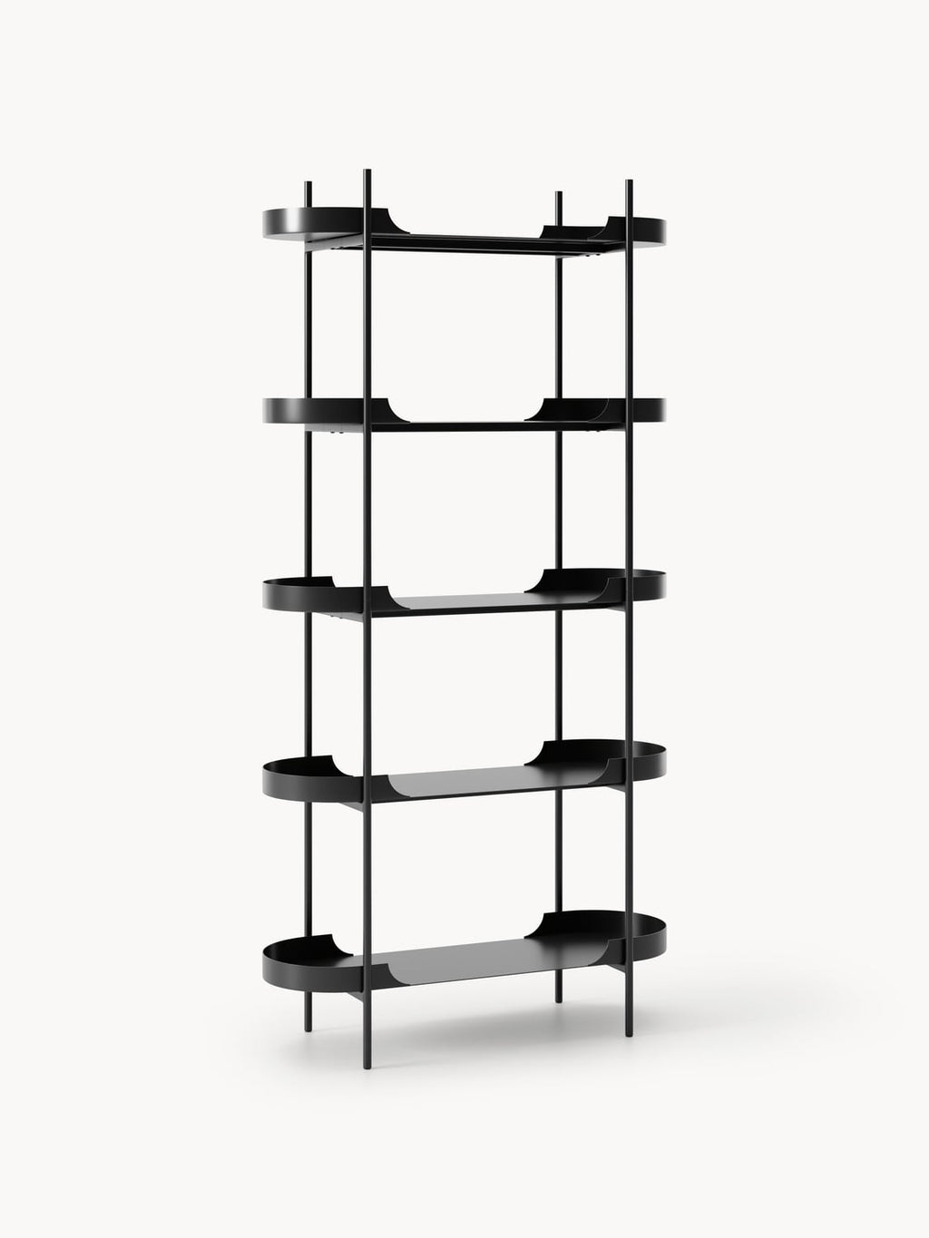 Taru Tall Metal-Shelving Unit — Grey