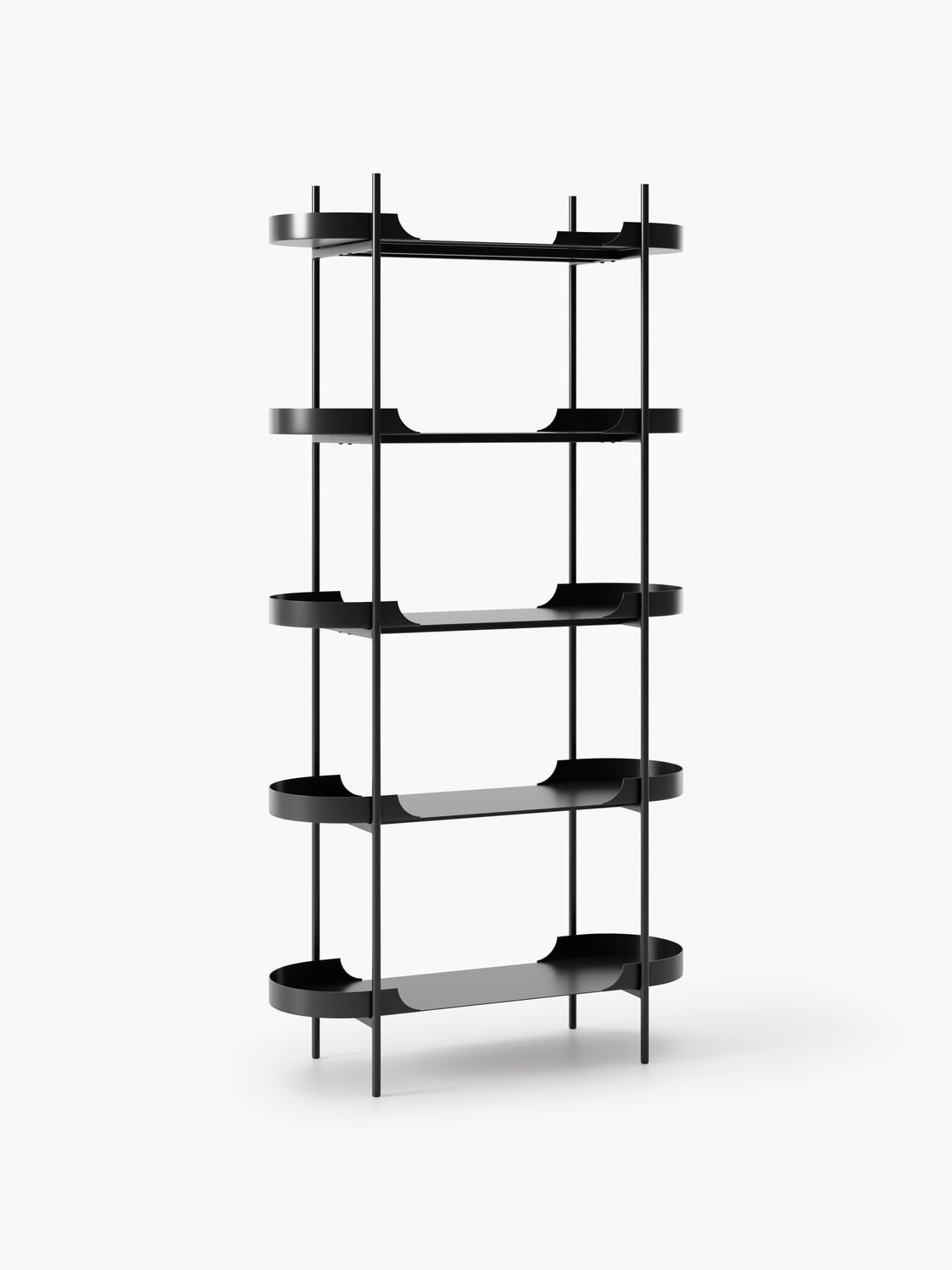 Taru Tall Metal-Shelving Unit — Grey