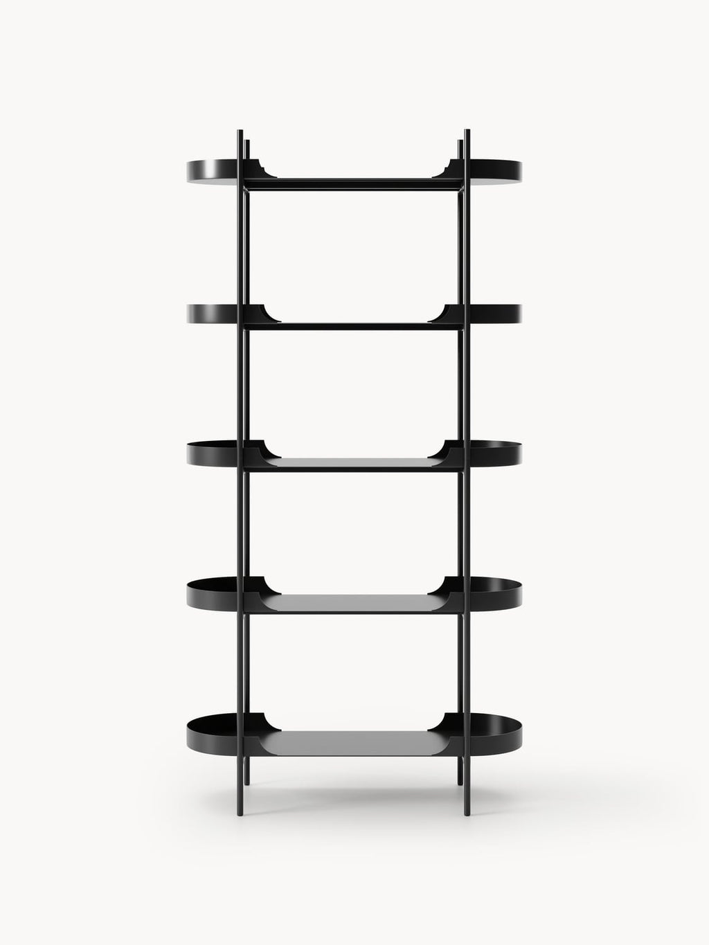 Taru Tall Metal-Shelving Unit — Grey