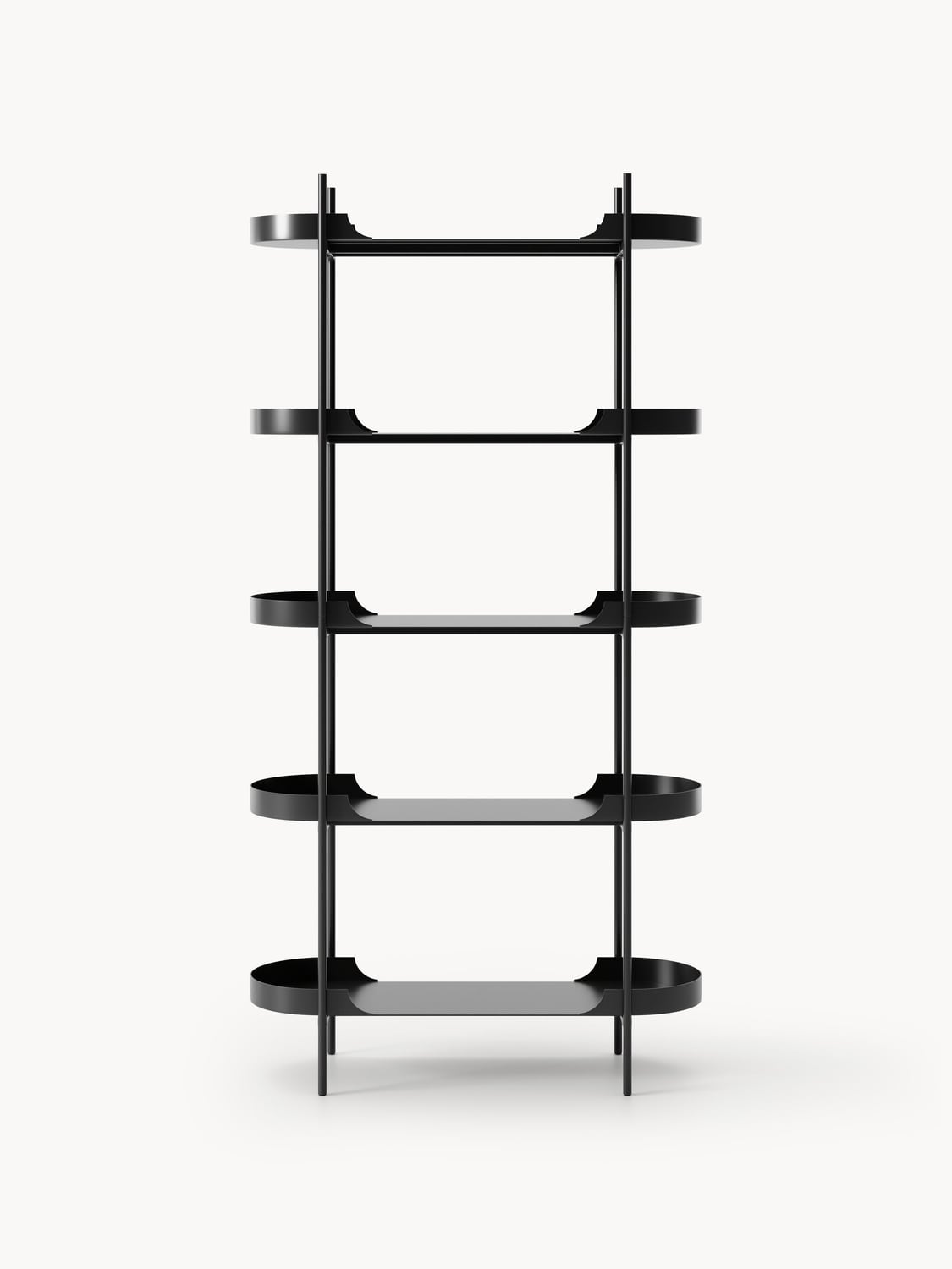 Taru Tall Metal-Shelving Unit — Grey