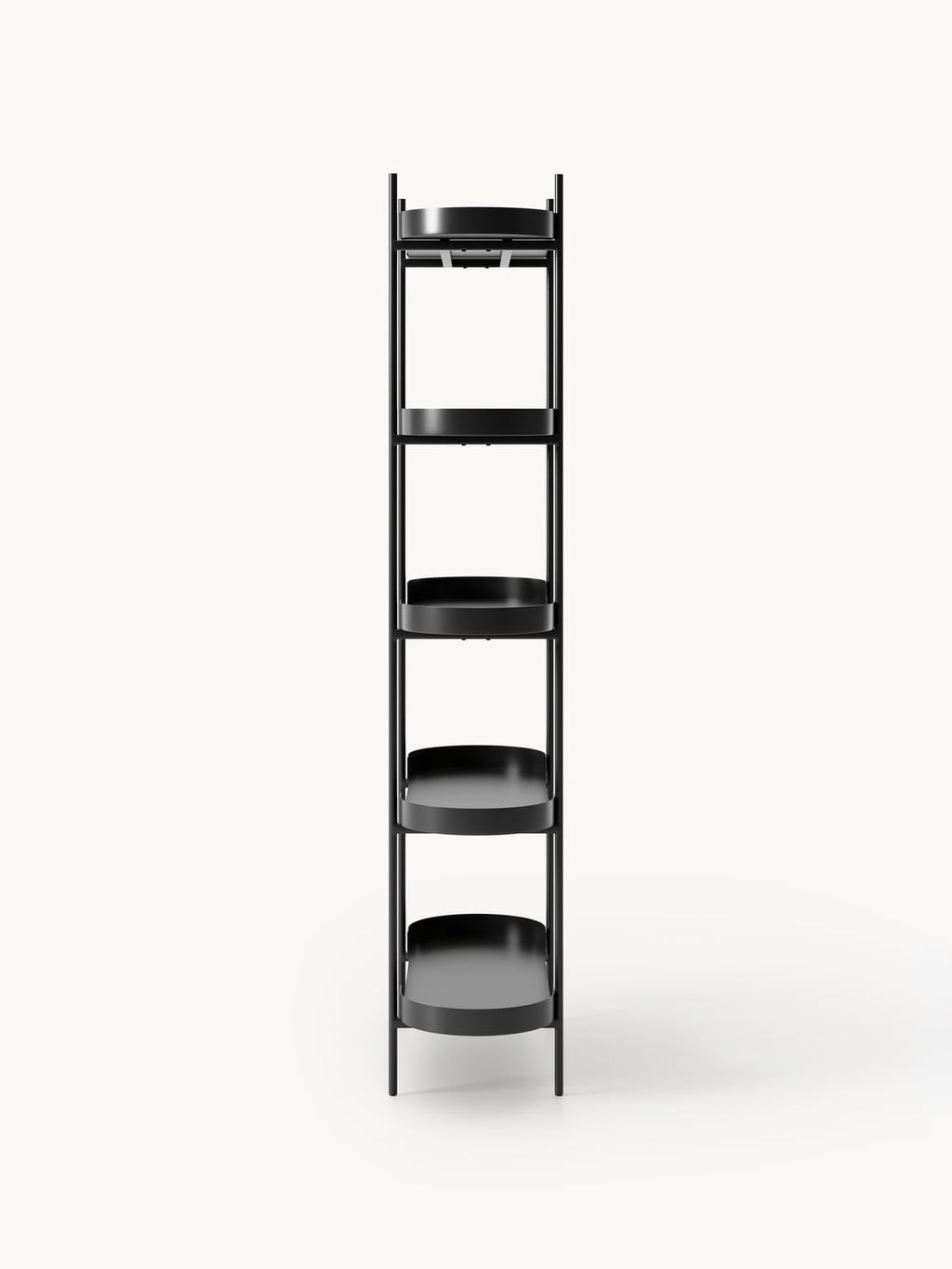 Taru Tall Metal-Shelving Unit — Grey