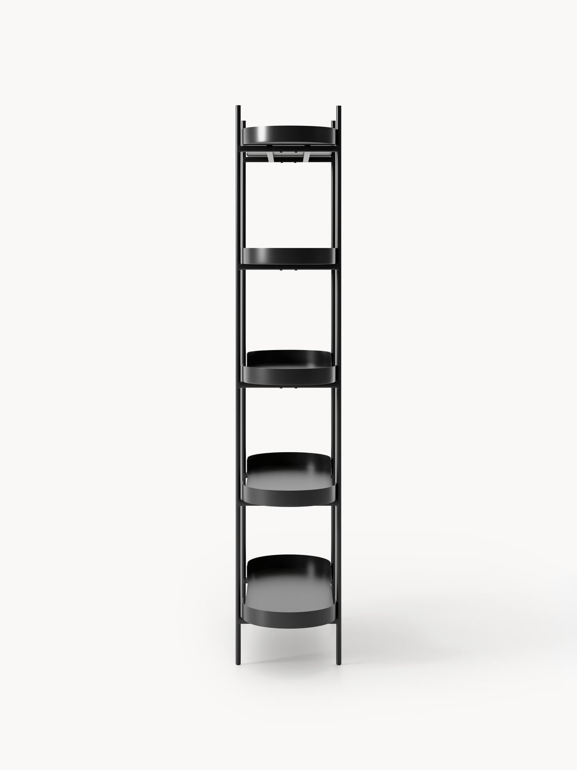 Taru Tall Metal-Shelving Unit — Grey
