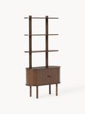 Calary Narrow Shelving Unit with Fluted Front — Dark Grey