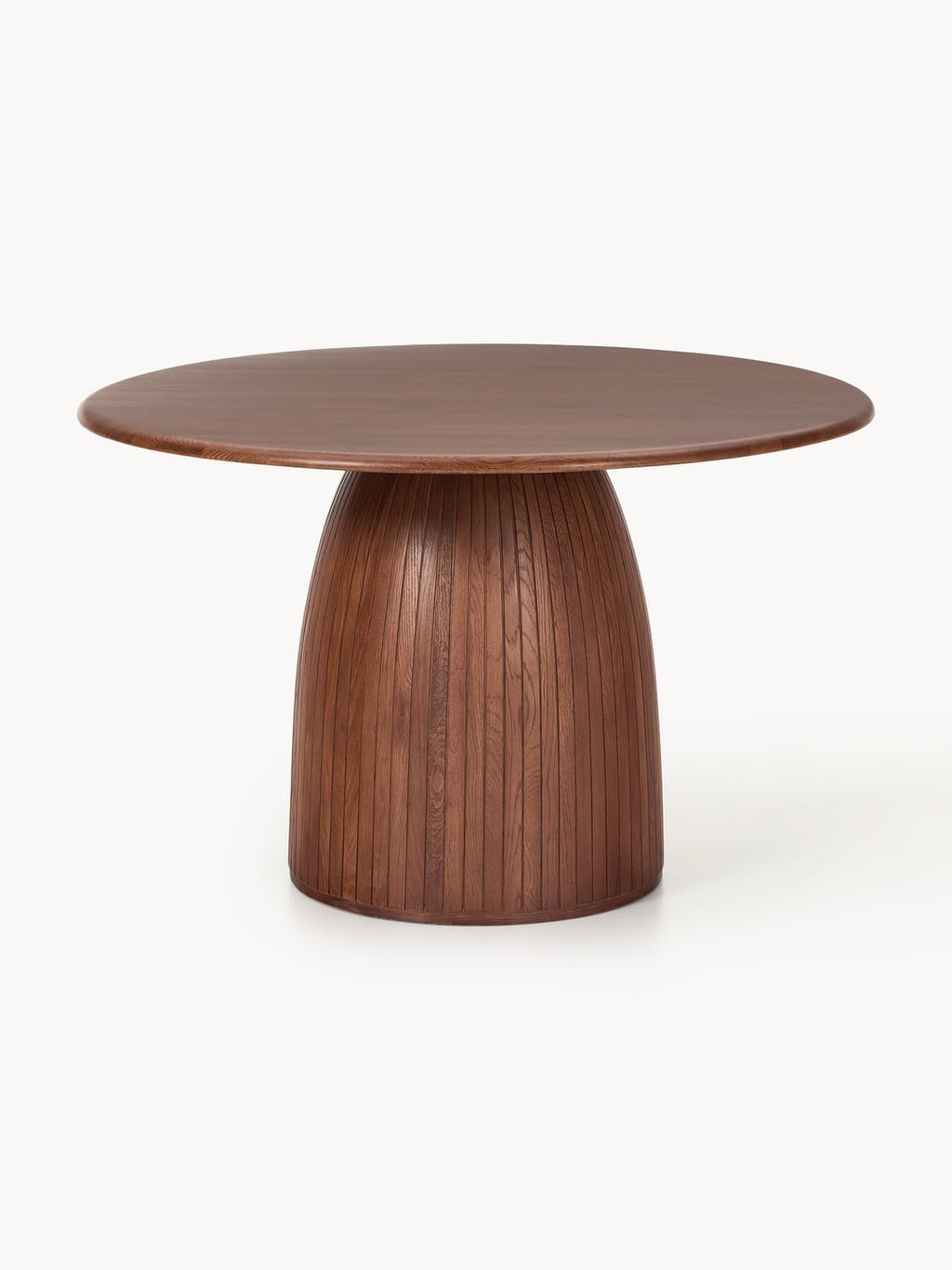 Nelly Round Dining Table with Fluted Structure, in various sizes — Cognac