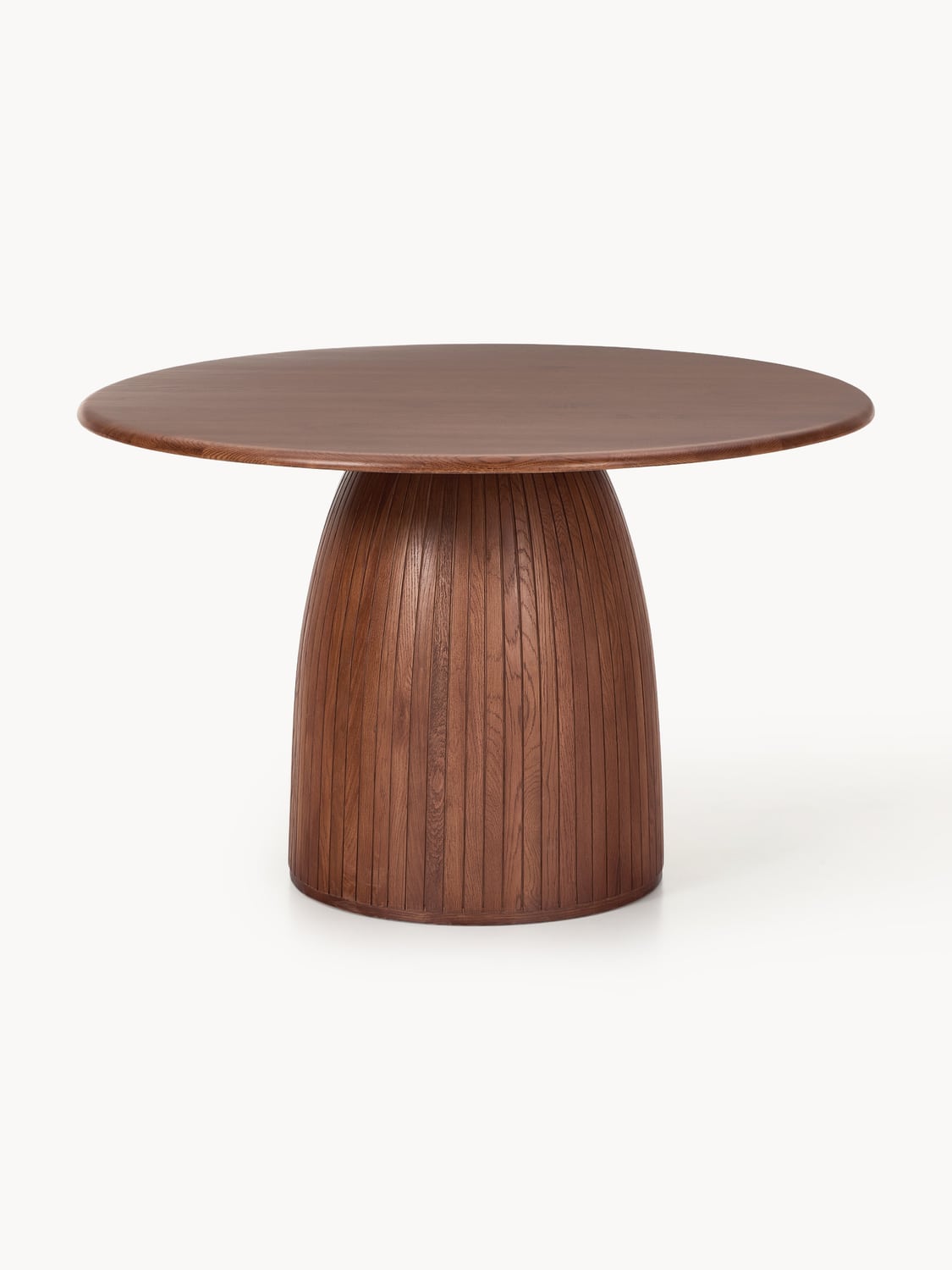 Nelly Round Dining Table with Fluted Structure, in various sizes — Cognac