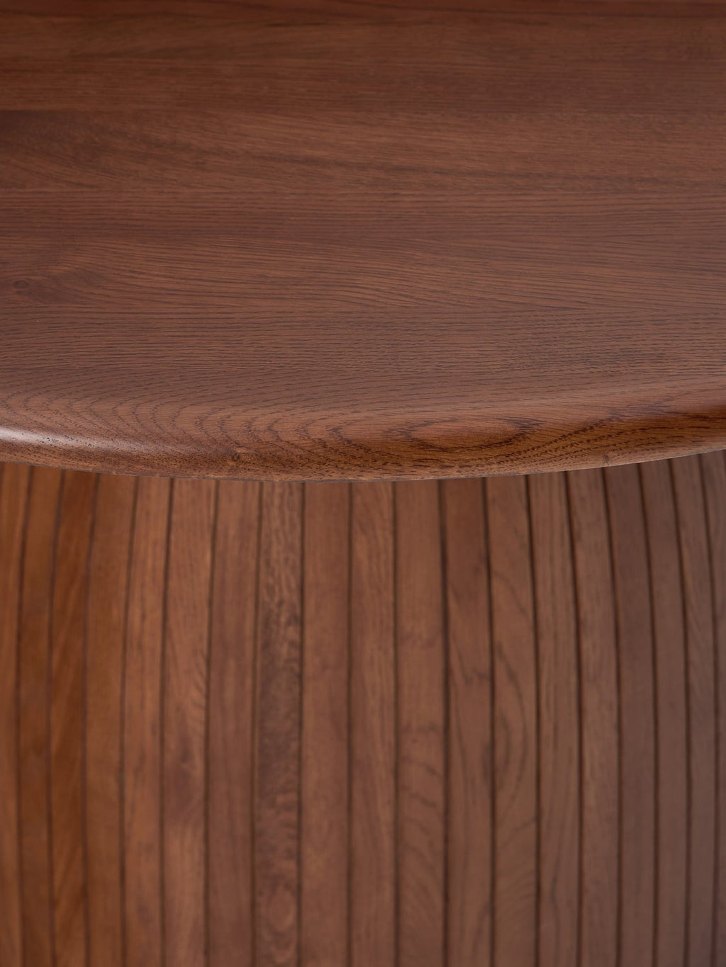 Nelly Round Dining Table with Fluted Structure, in various sizes — Cognac
