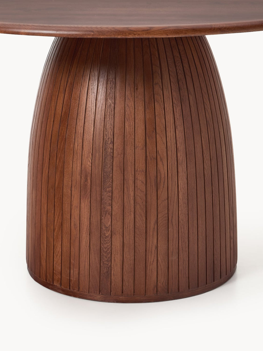 Nelly Round Dining Table with Fluted Structure, in various sizes — Cognac
