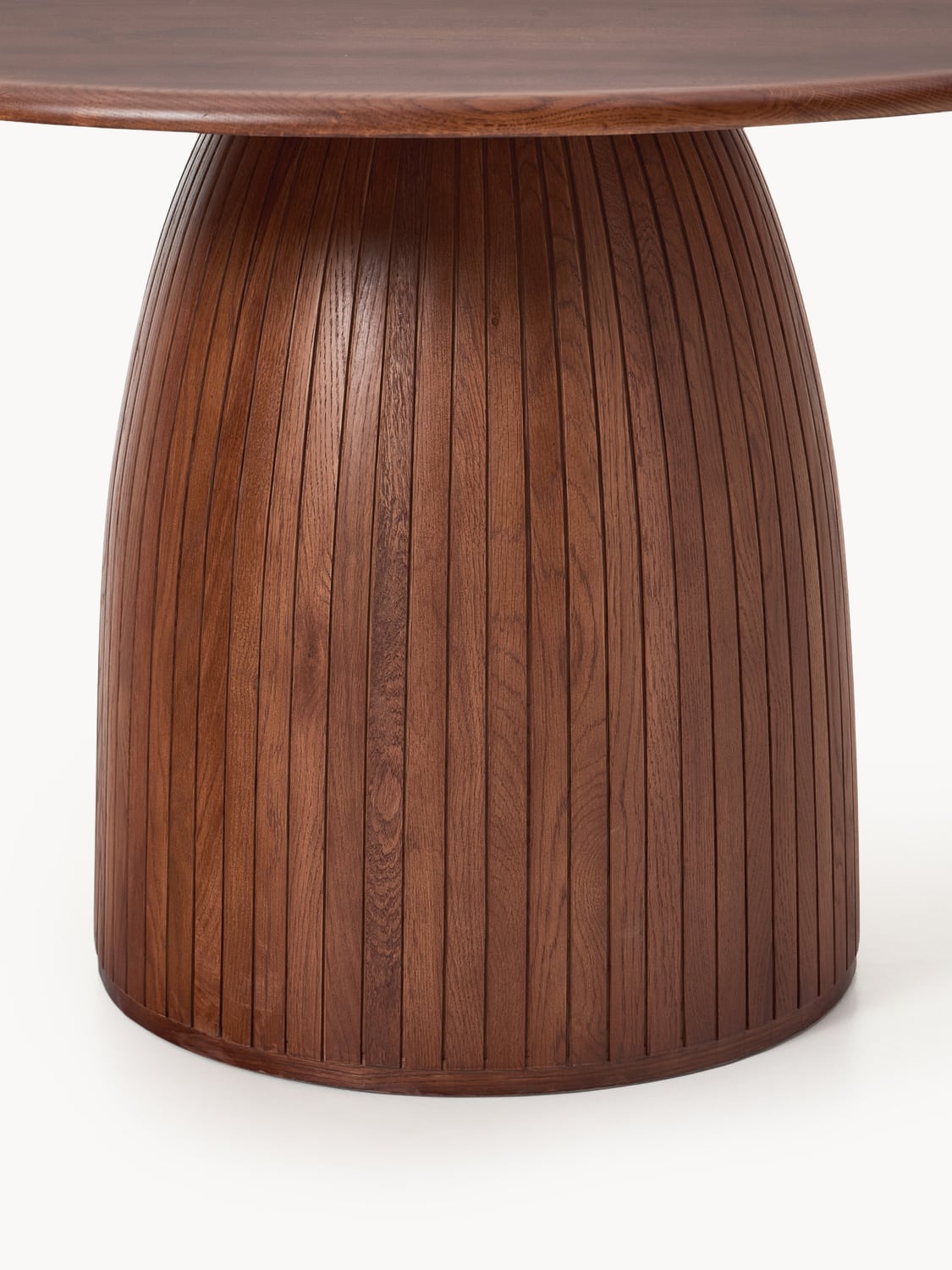 Nelly Round Dining Table with Fluted Structure, in various sizes — Cognac