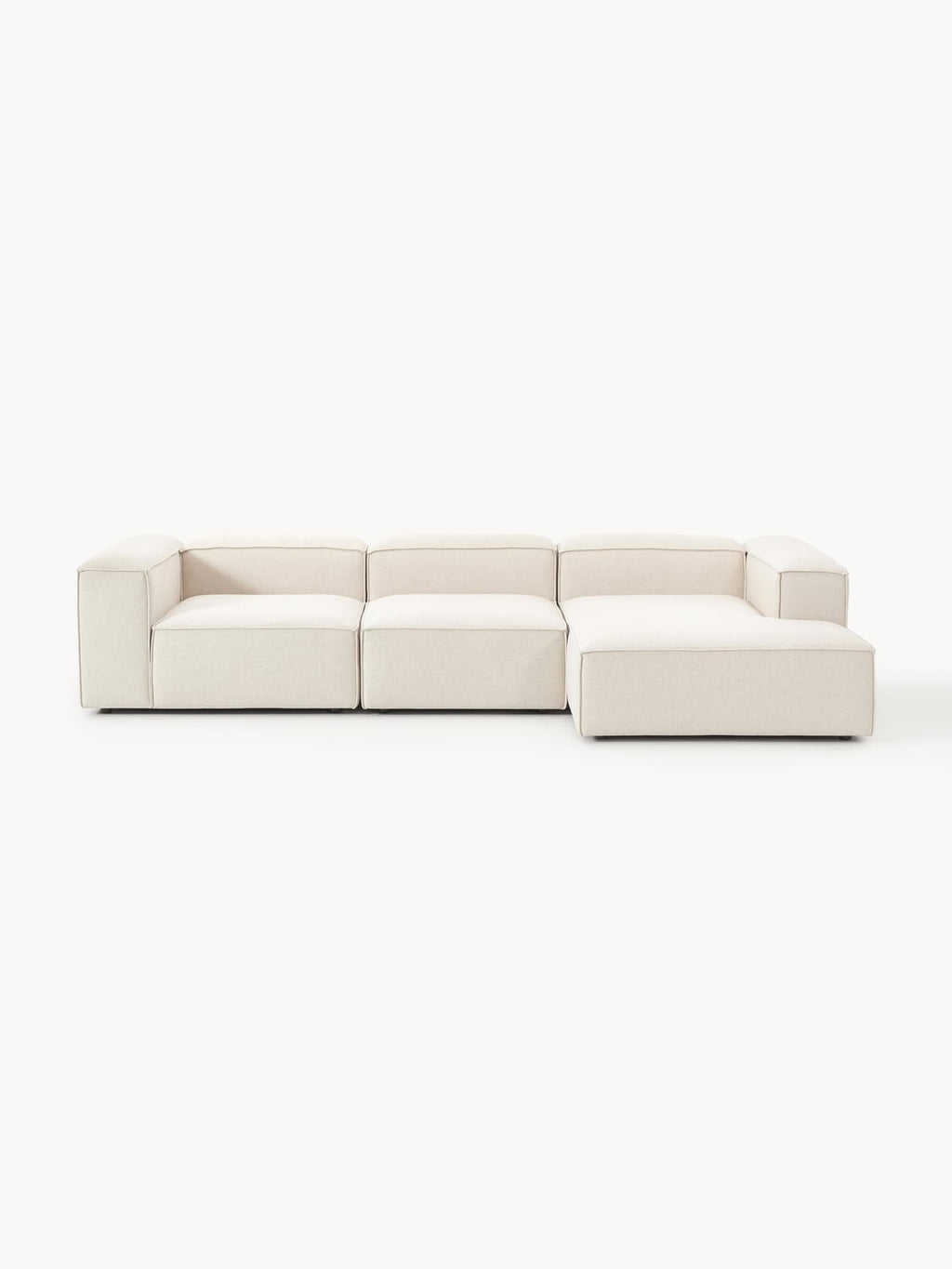 Lennon Modular Corner Sofa (4-seater) in Linen Blend — Off-White