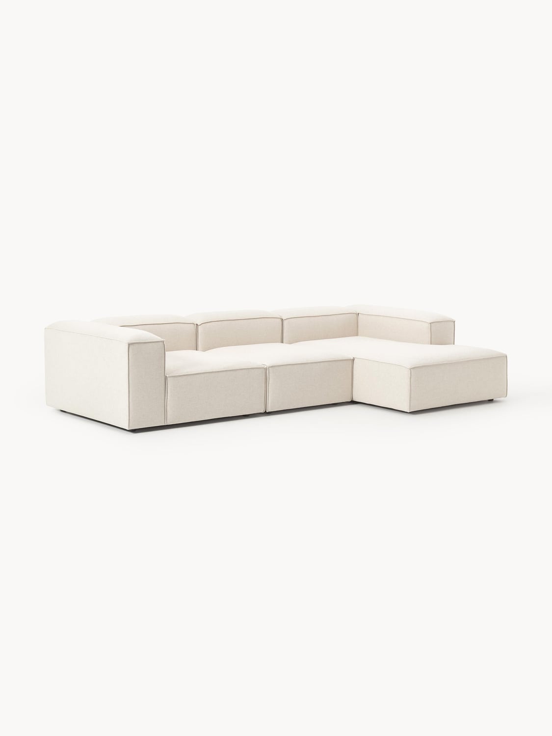 Lennon Modular Corner Sofa (4-seater) in Linen Blend — Off-White