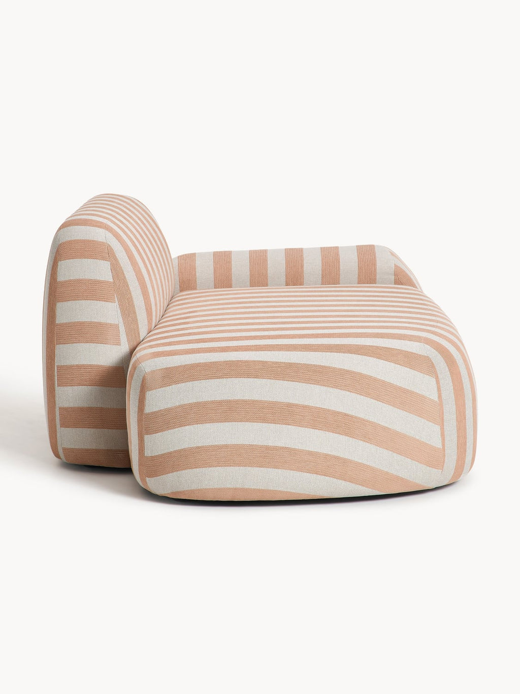 Wolke Striped Sofa (2-seater) with Chaise Longue — Oatmeal