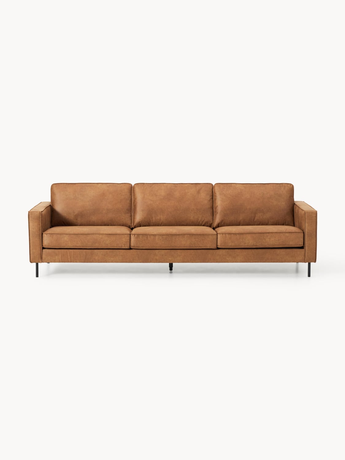 Hunter Leather-Sofa (3-seater) — Camel