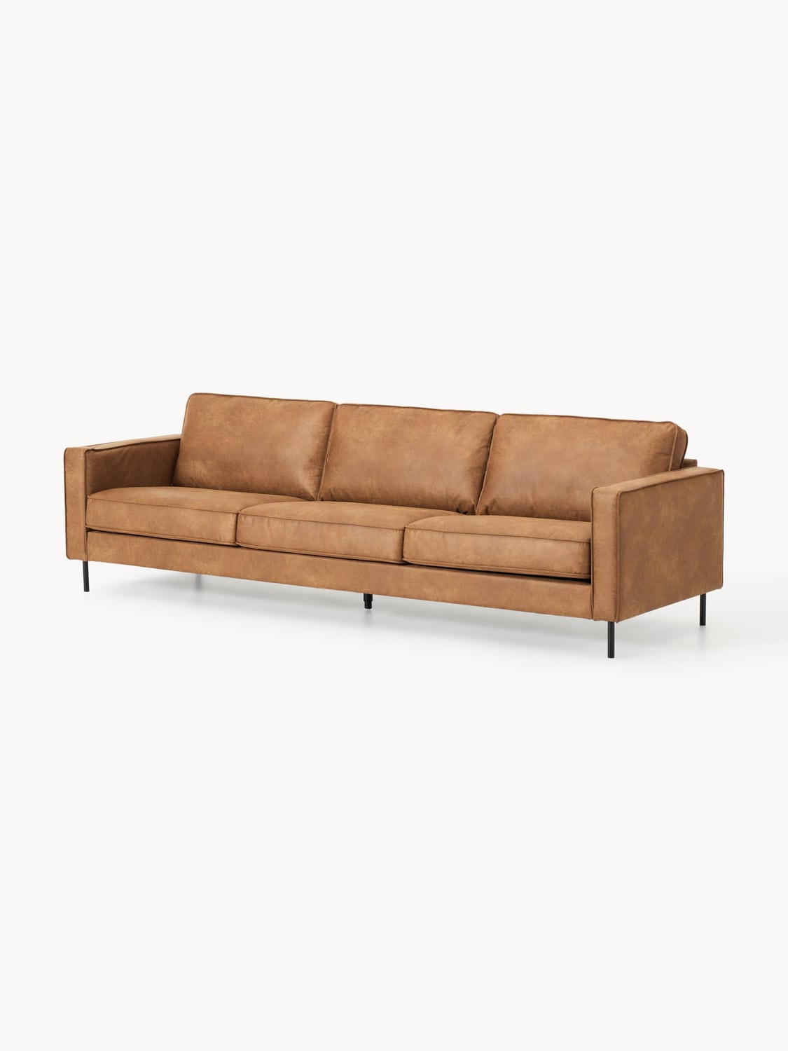 Hunter Leather-Sofa (3-seater) — Camel