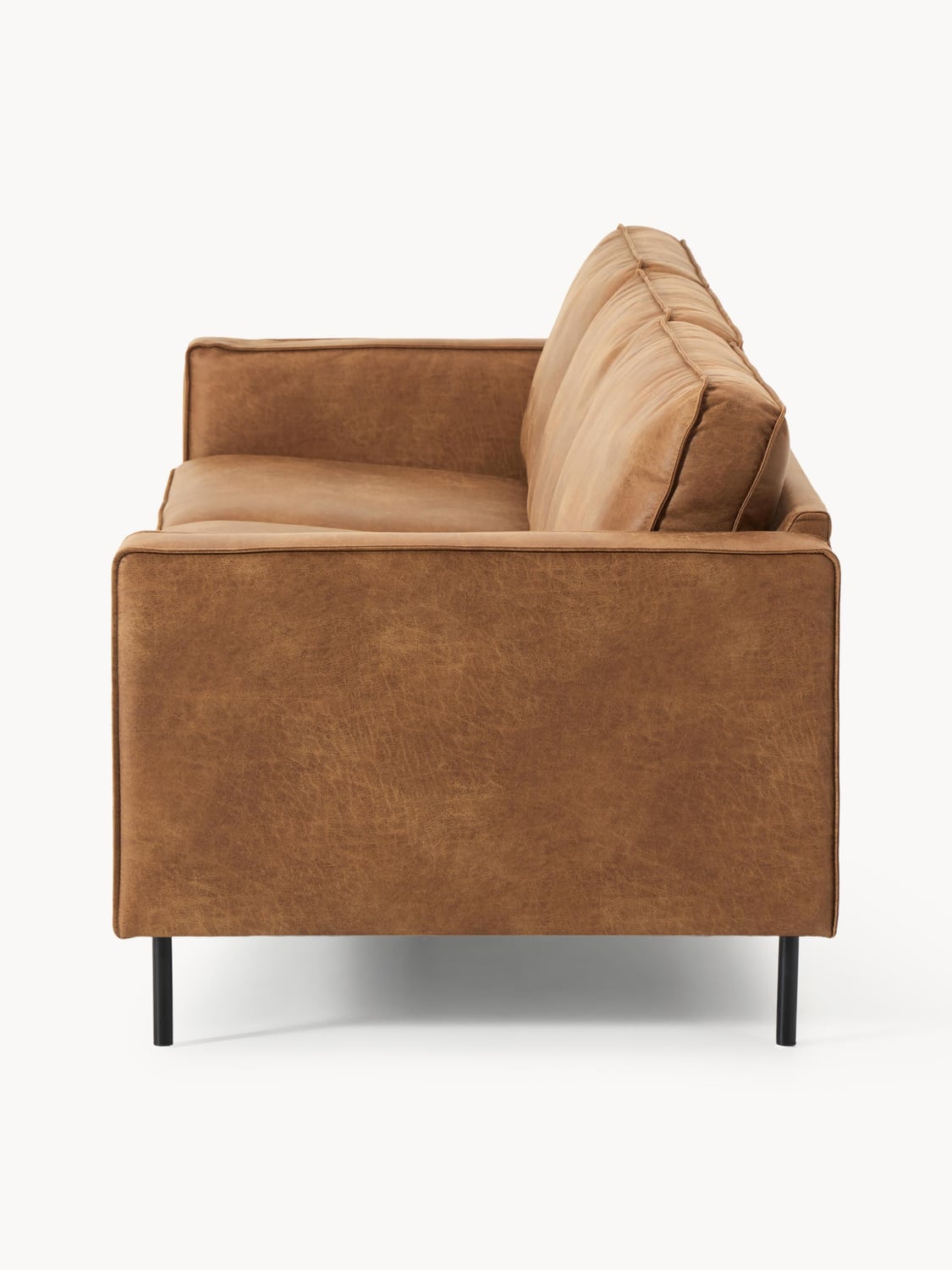 Hunter Leather-Sofa (3-seater) — Camel