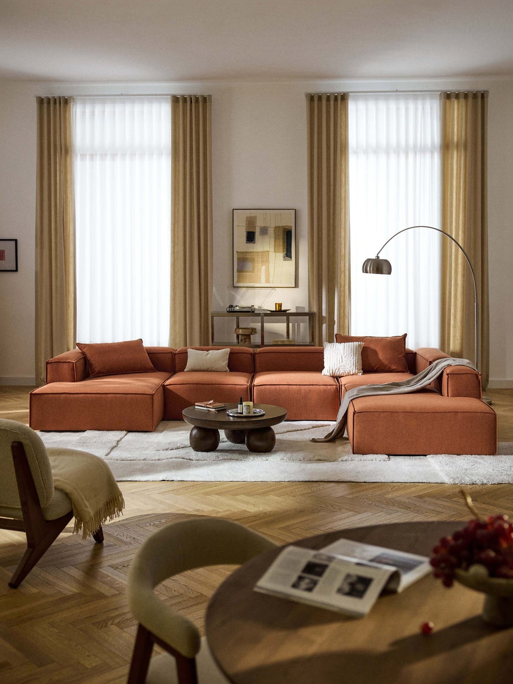 Lennon Modular XL Sofa — Terracotta