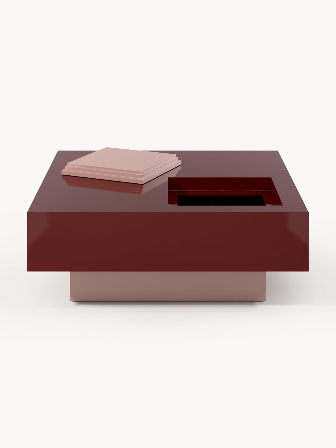 Alessa Coffee Table with Storage, B 90 cm — Dark Grey