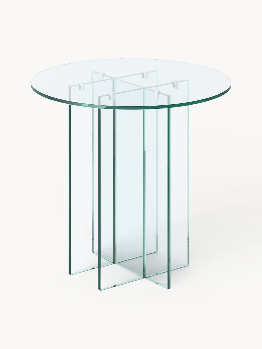 Anouk Round Dining Table in Glass, in various sizes — Off-White