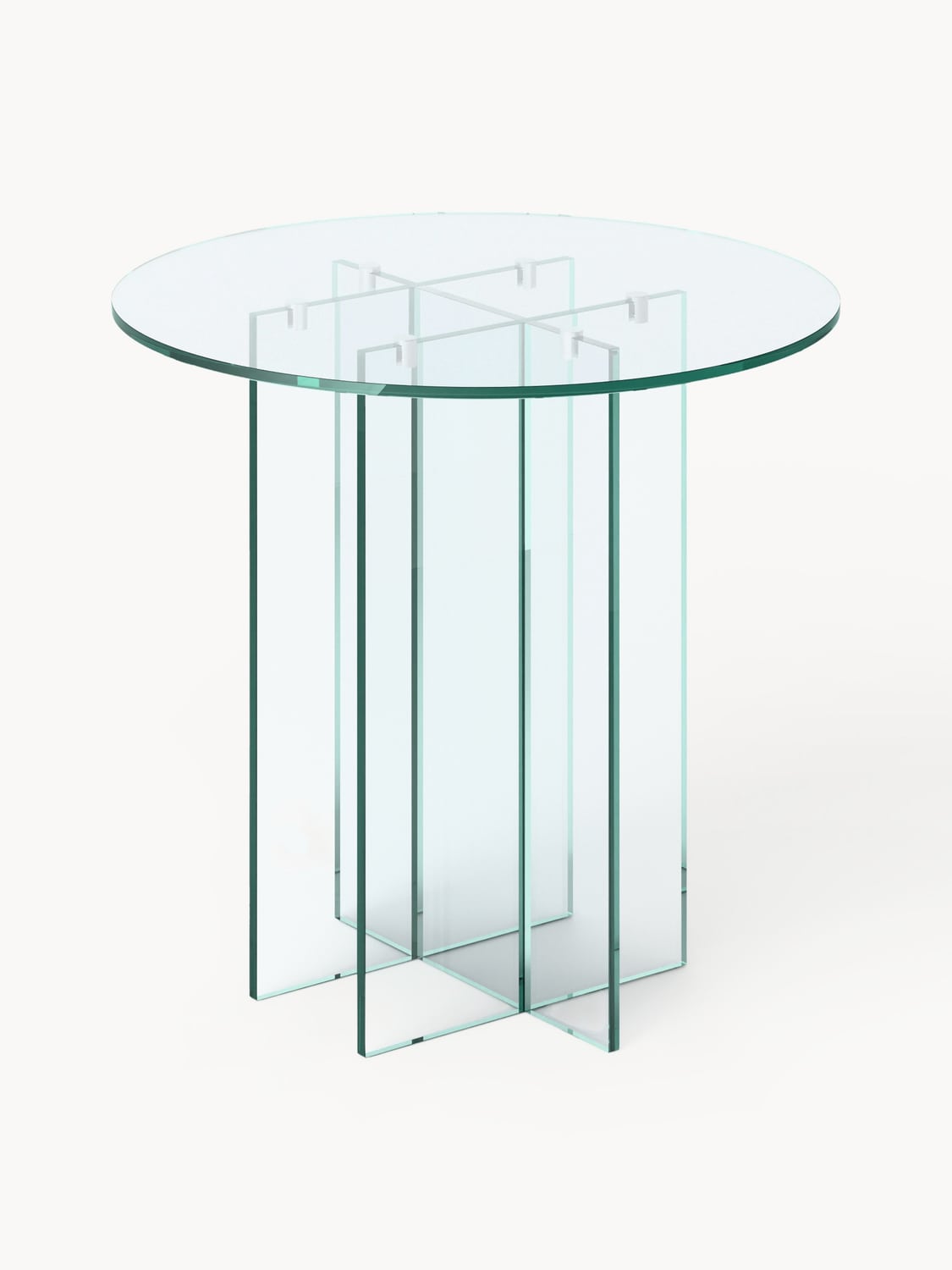 Anouk Round Dining Table in Glass, in various sizes — Off-White