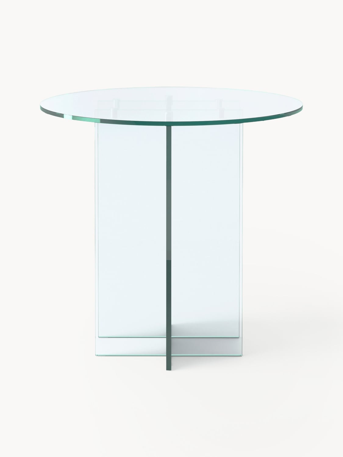 Anouk Round Dining Table in Glass, in various sizes — Off-White