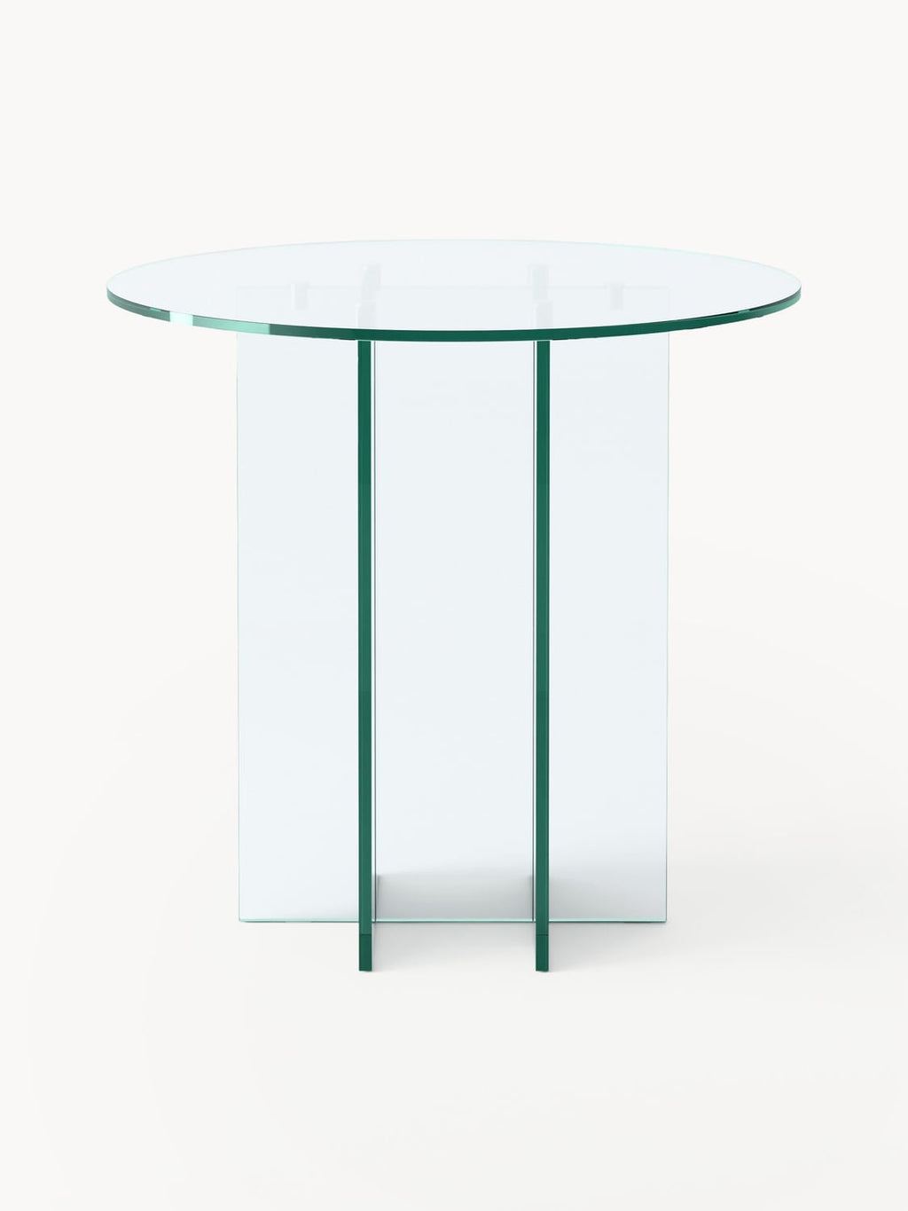 Anouk Round Dining Table in Glass, in various sizes — Off-White