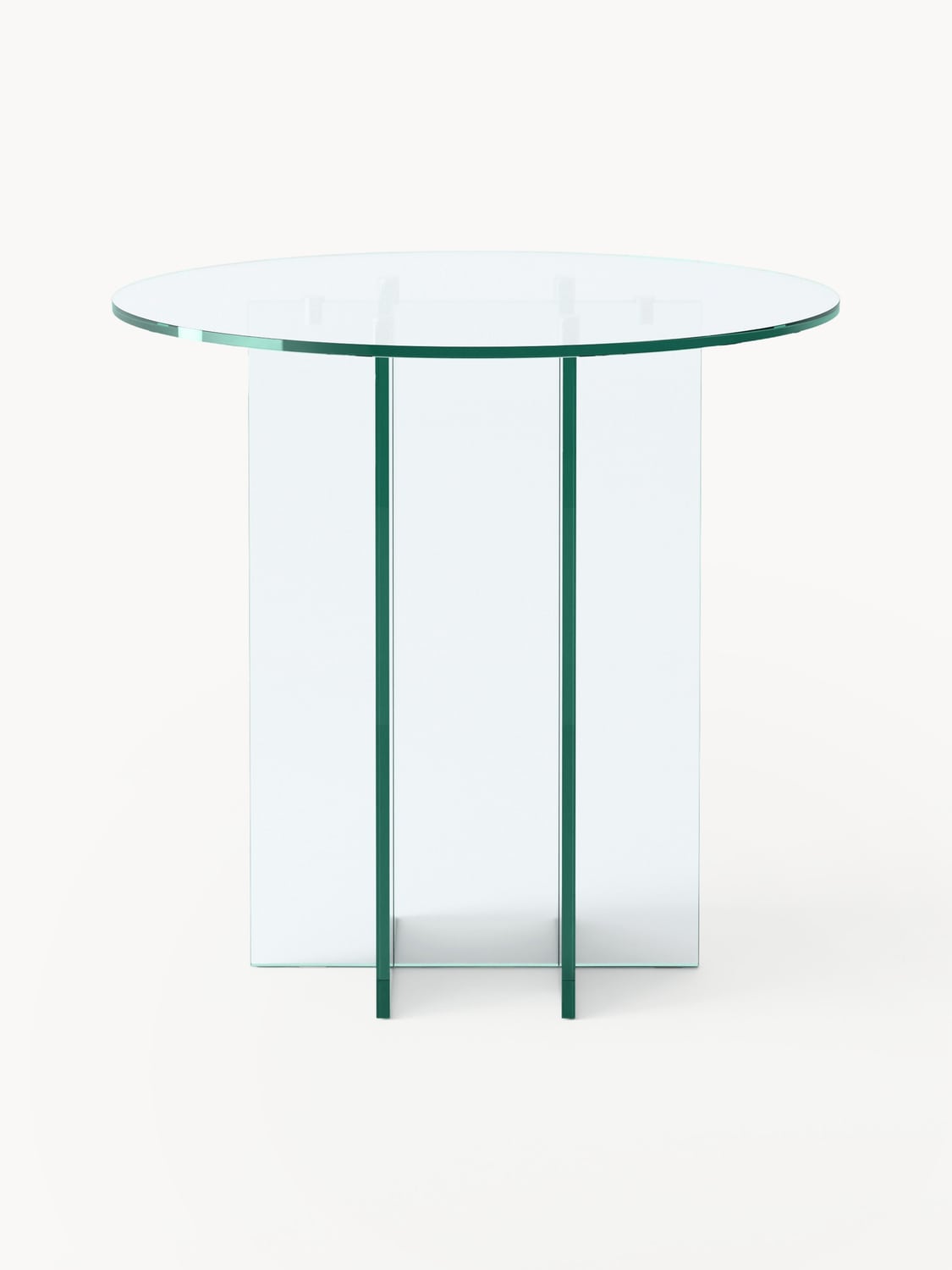 Anouk Round Dining Table in Glass, in various sizes — Off-White