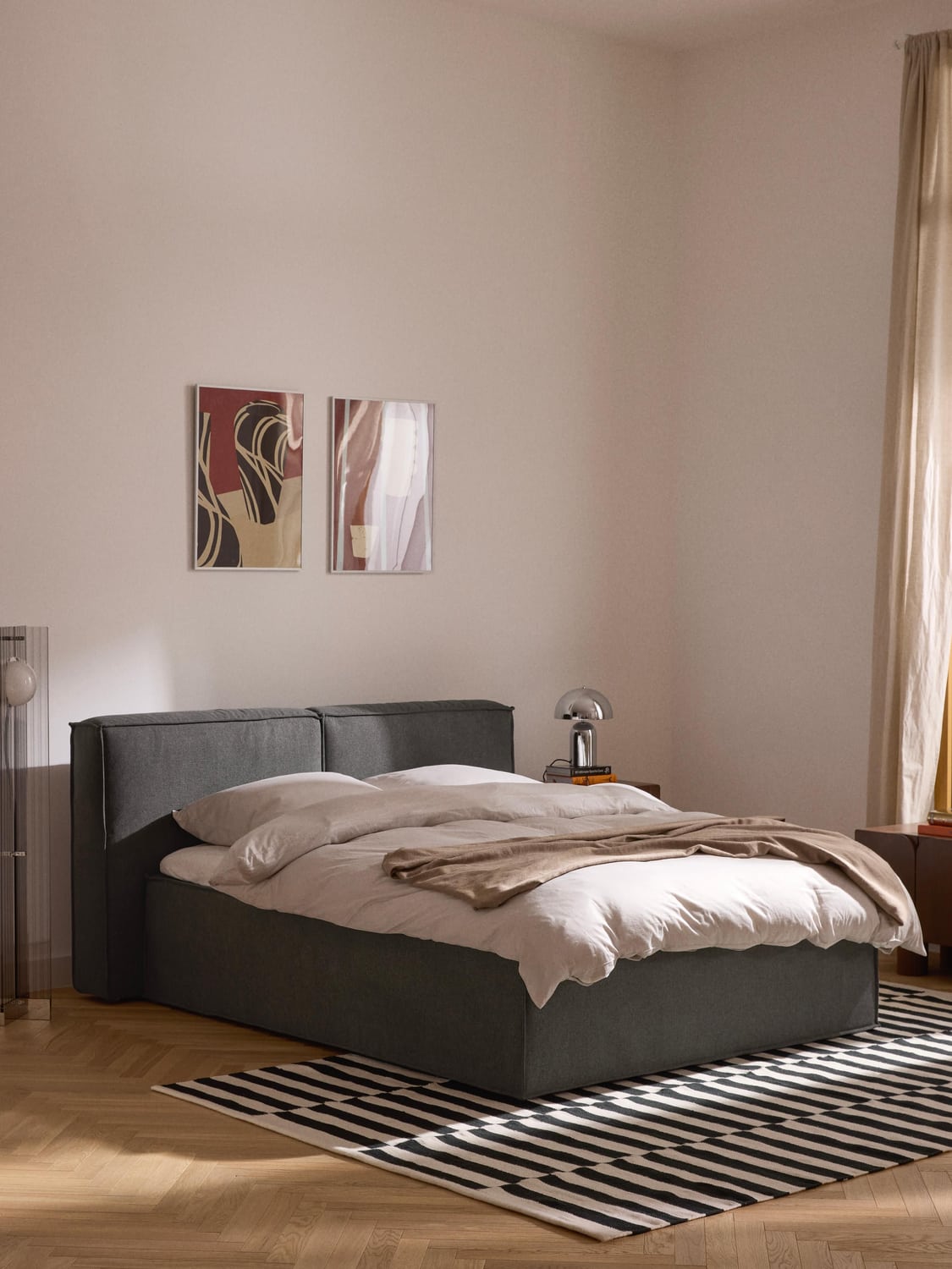 Lennon Box-Spring Bed — Taupe